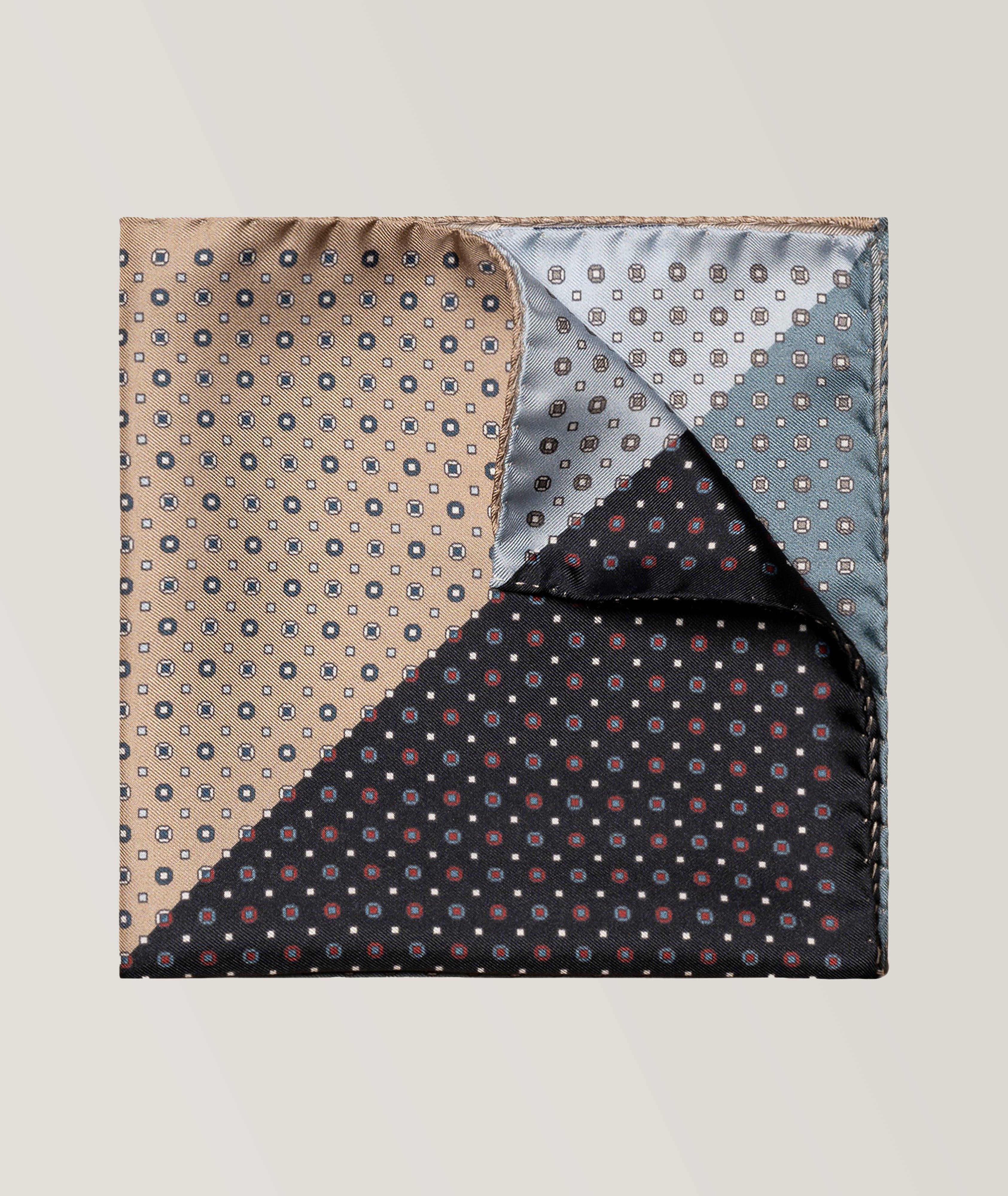 Geometric Quadrant Silk Pocket Square image 0