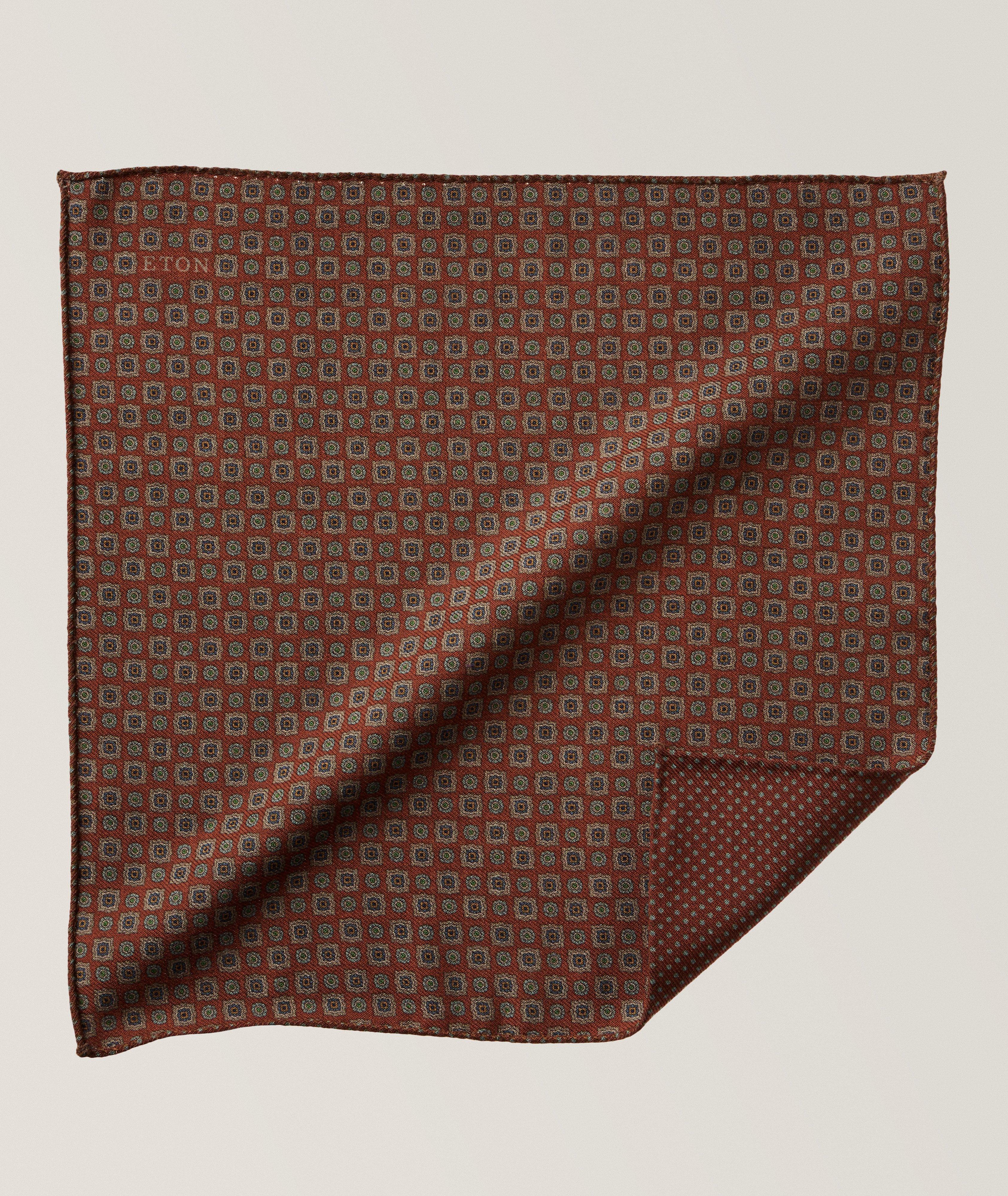 Micro Geometric Wool Pocket Square image 0