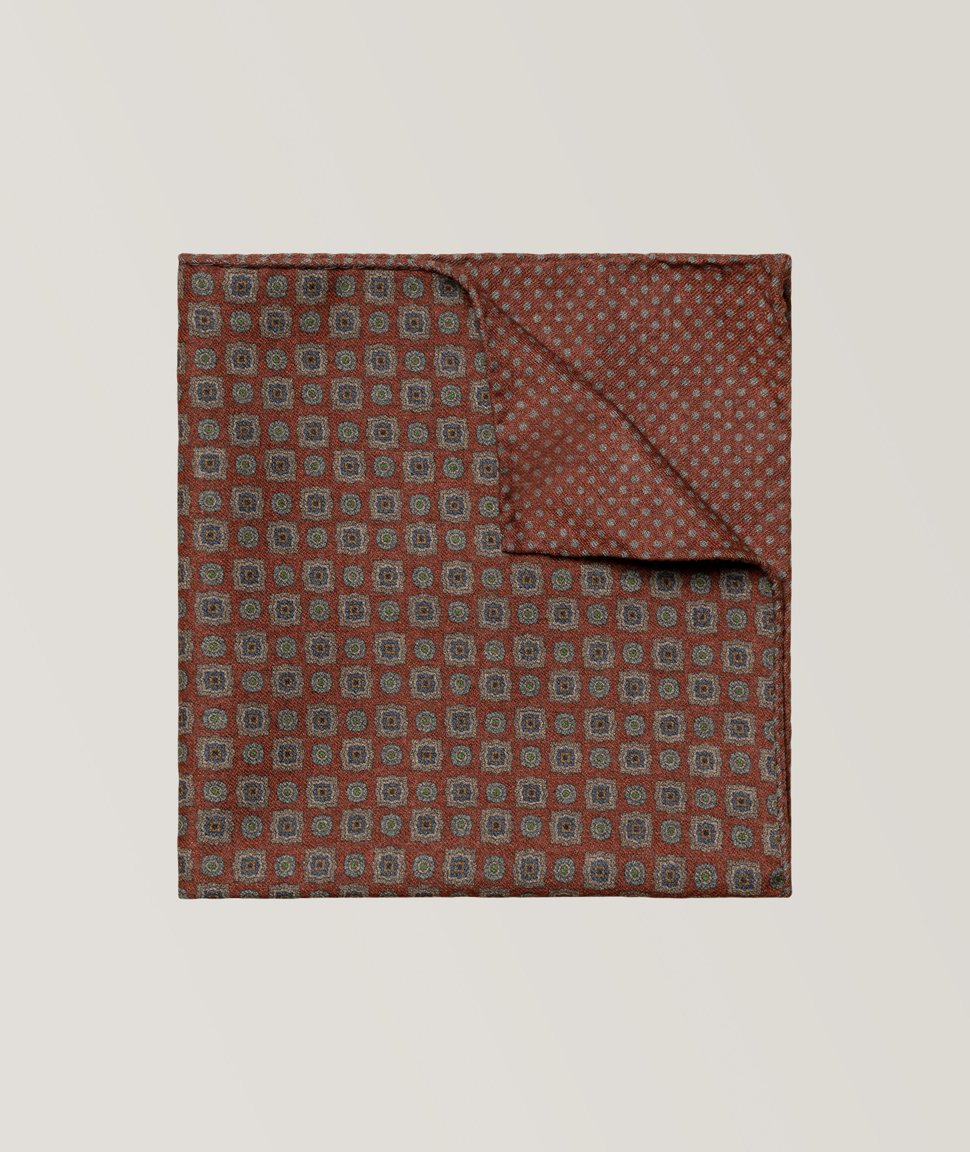 Mouchoir de poche en laine à petit motif géométrique image 1