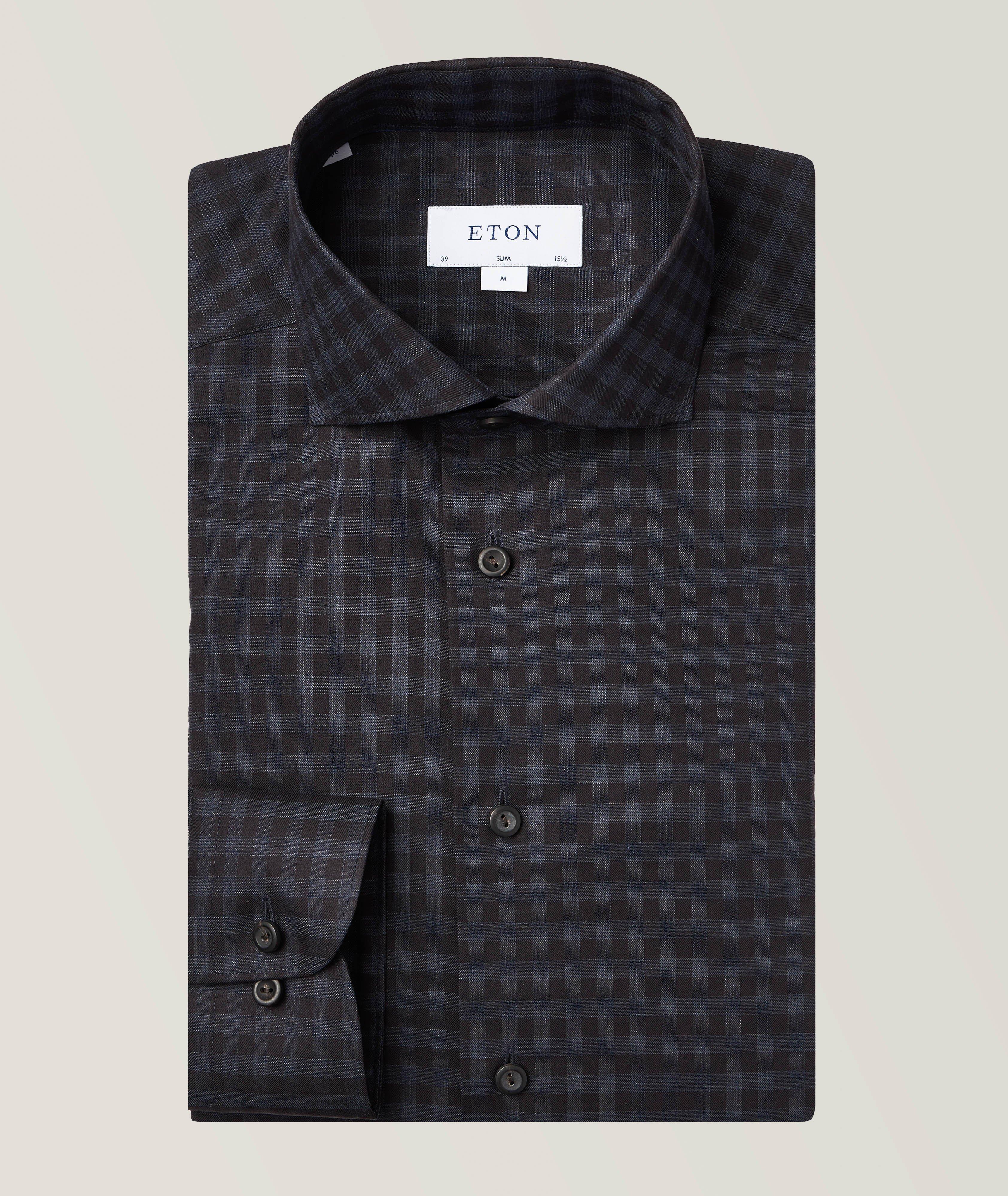 Slim Fit Micro Check Flannel Shirt image 0