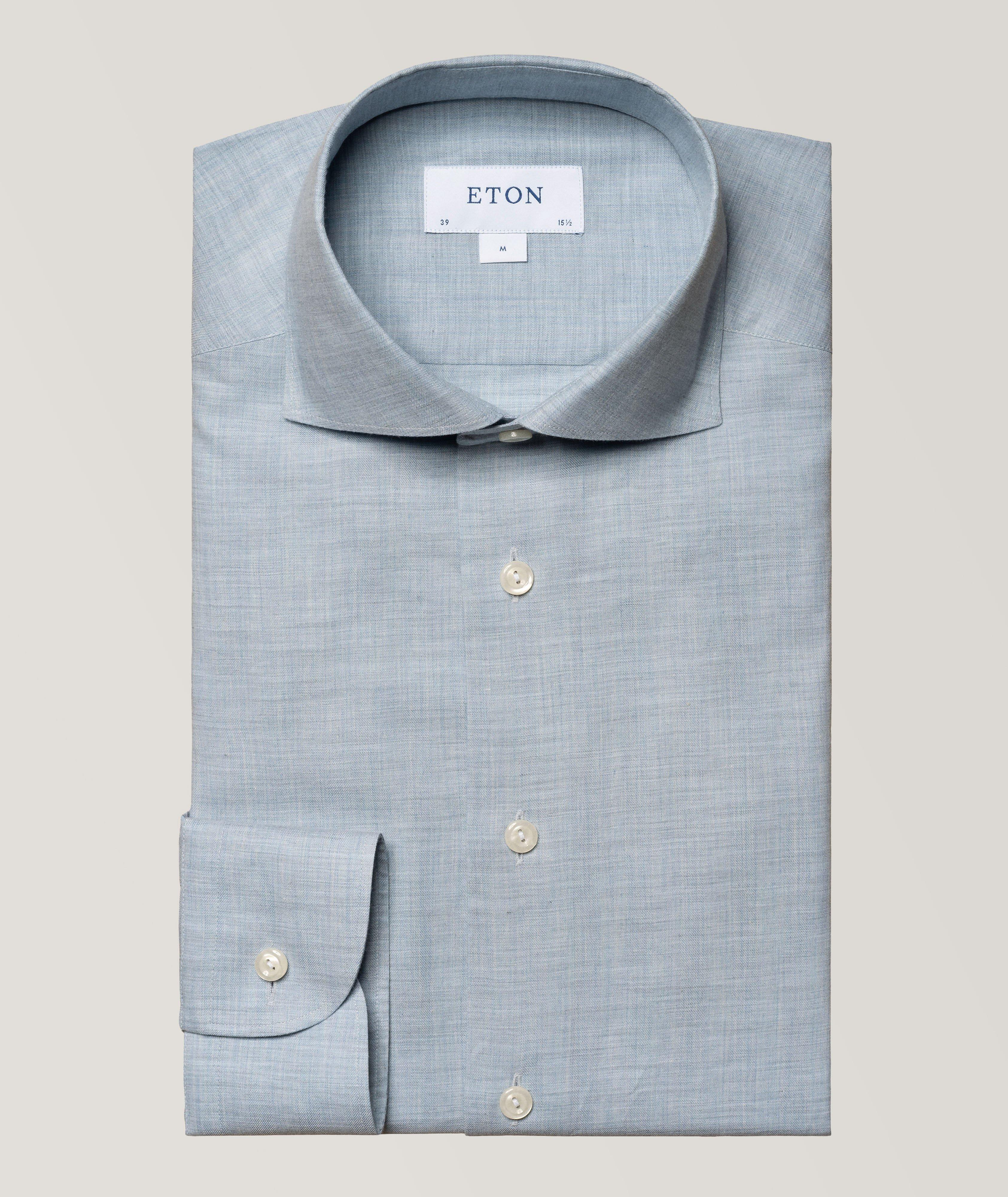 Off-White Cotton Cashmere Silk Shirt - Eton