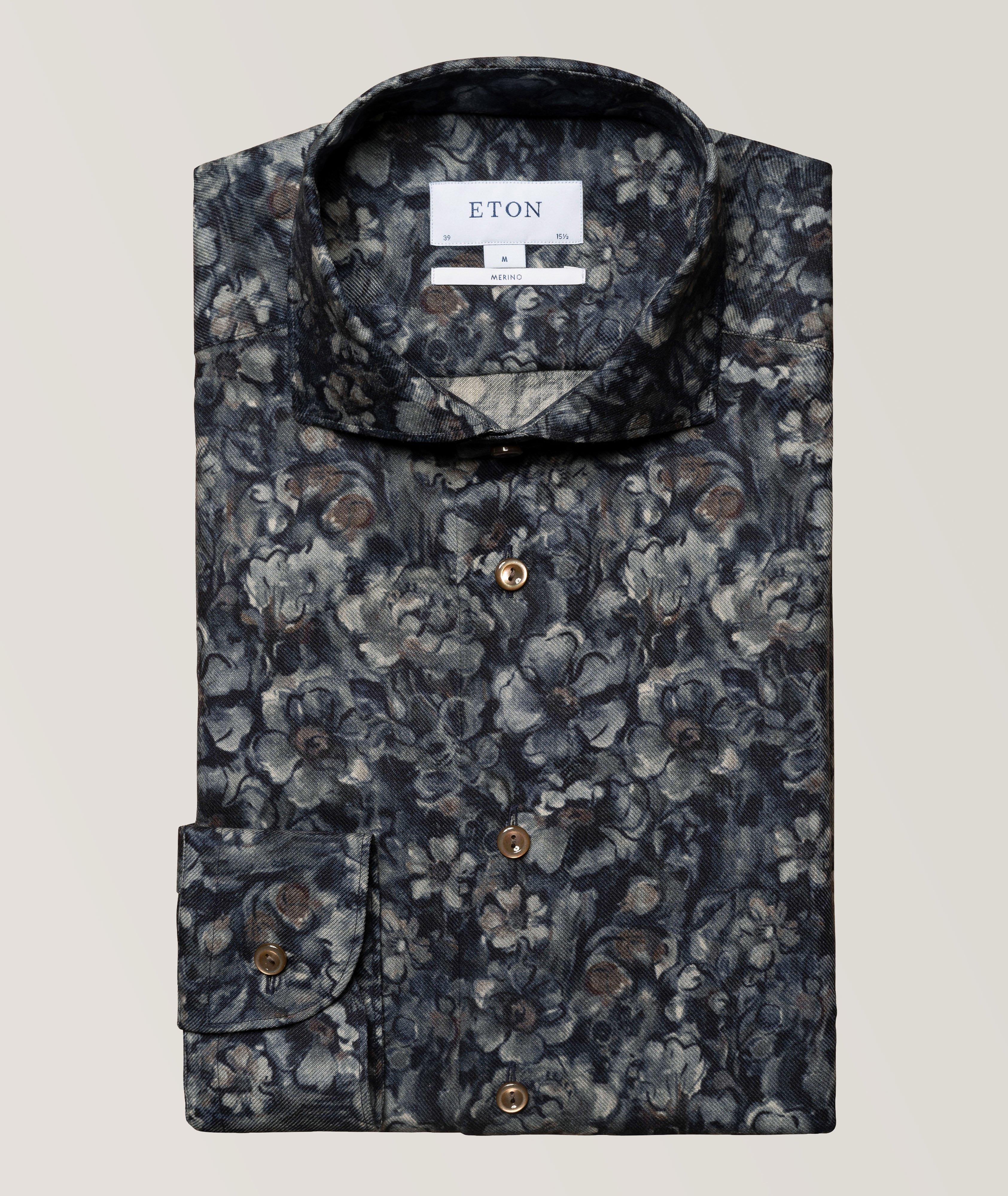 Slim-Fit Floral Merino Shirt image 0