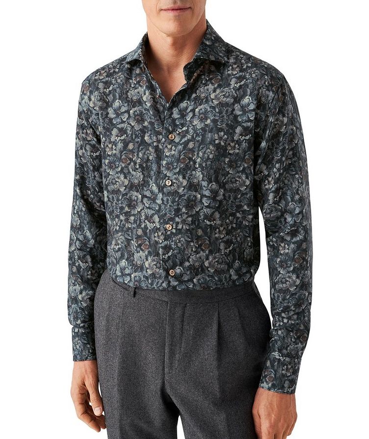Chemise habillée en laine mérinos à motif floral image 1