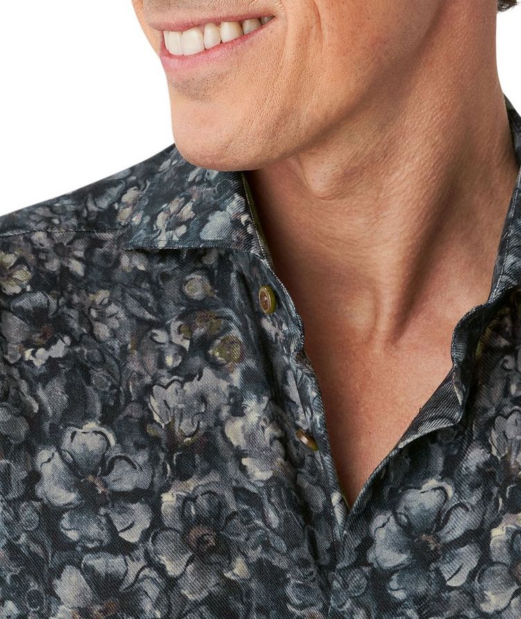 Chemise habillée en laine mérinos à motif floral image 3