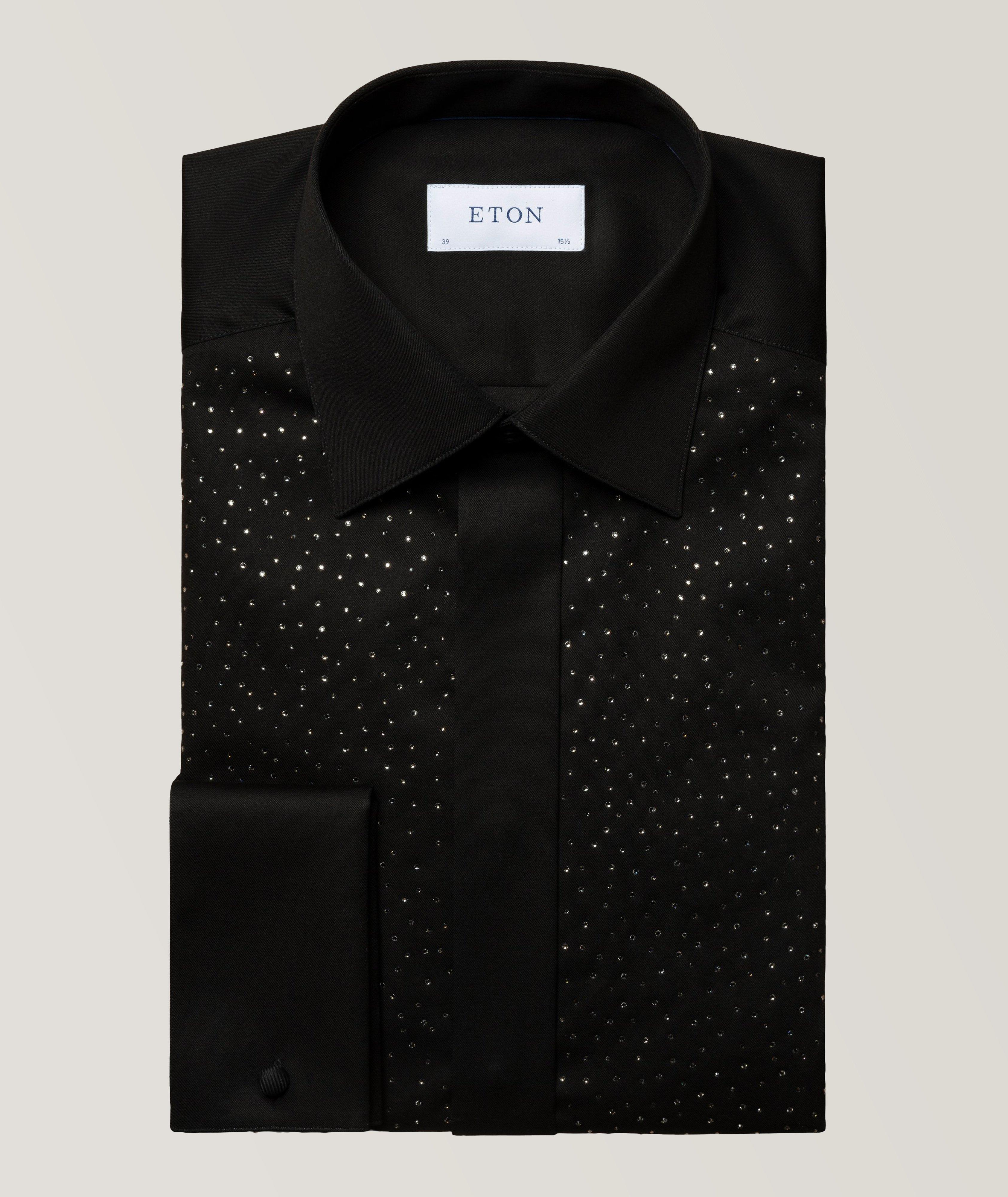 Eton Slim-Fit Twill Formal Shirt with Swarovski Crystals, Dress Shirts