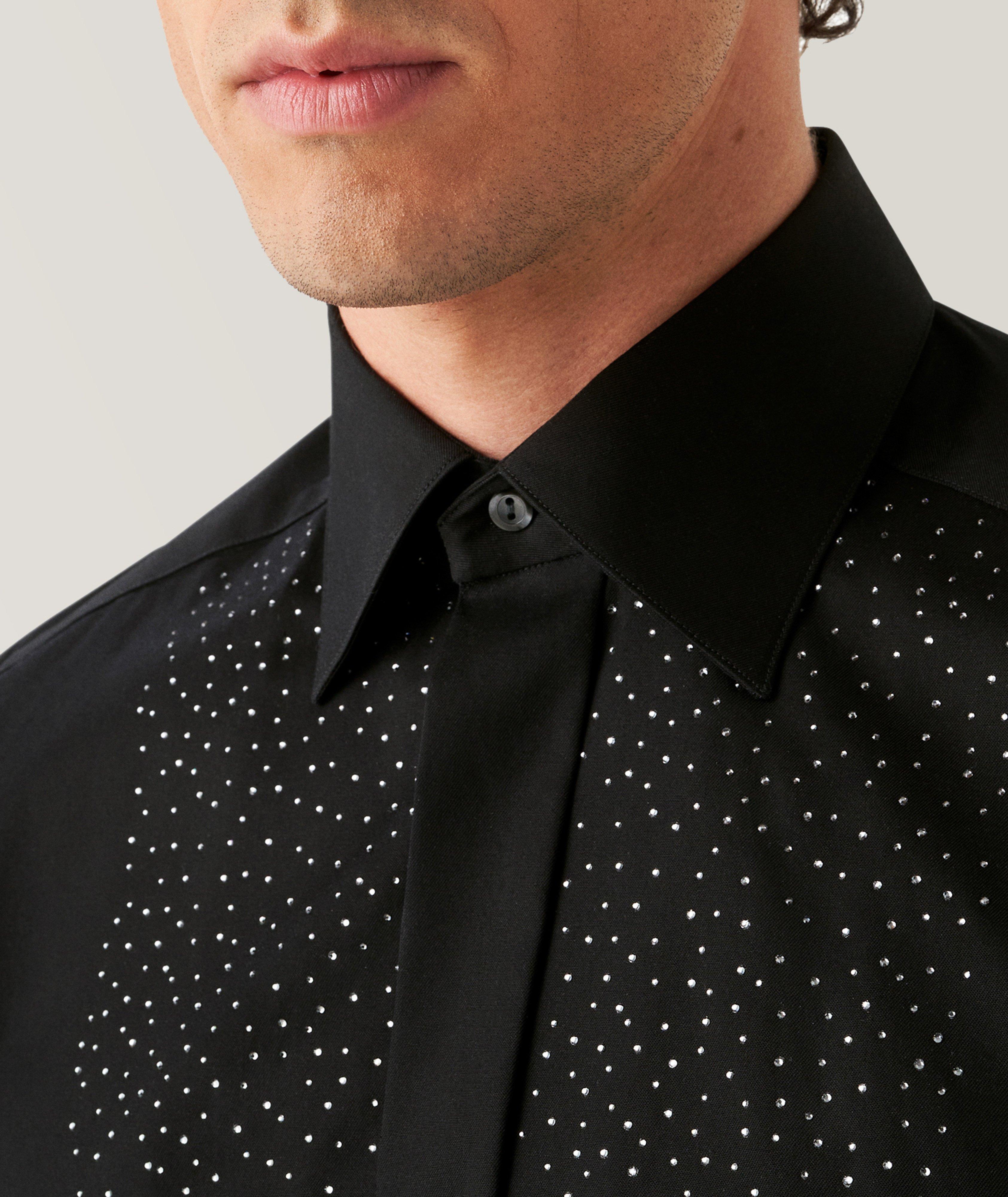 Slim-Fit Twill Formal Shirt with Swarovski Crystals image 3