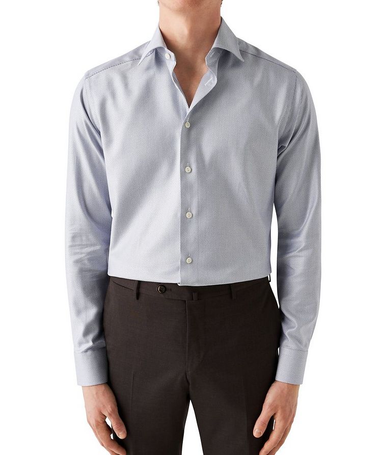 Chemise habillée en coton et en lyocell à rayures diagonales image 1