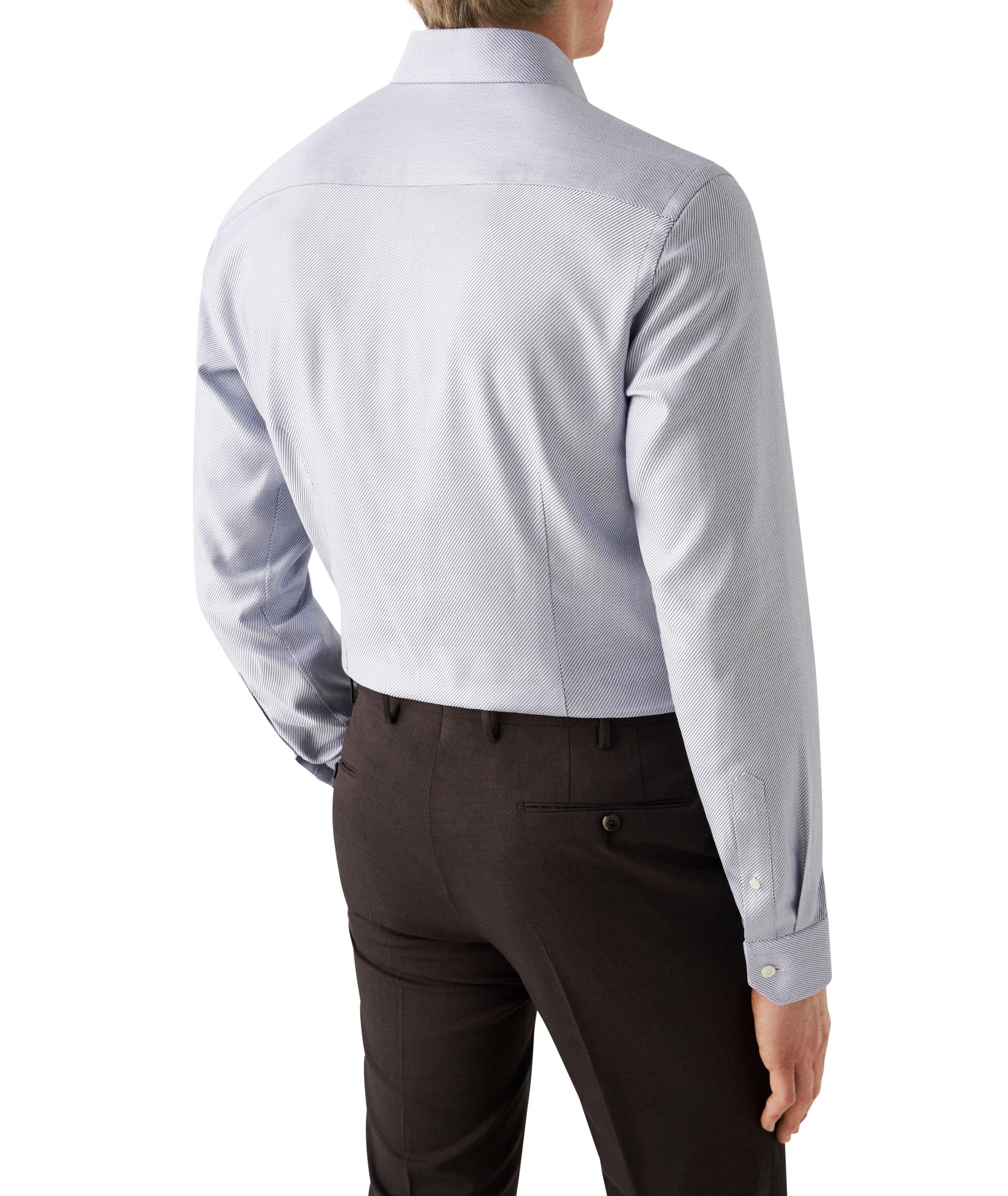 Contemporary Fit Diagonal Stripe Twill Cotton-Tencel Dress Shirt image 2