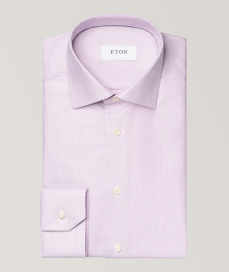 Chemise habillée en coton et en lyocell à rayures diagonales image 0
