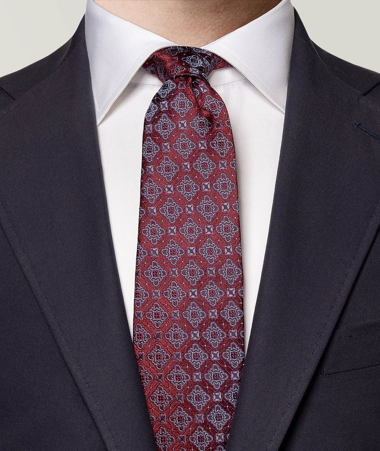 Cravate en soie à motif géométrique image 2