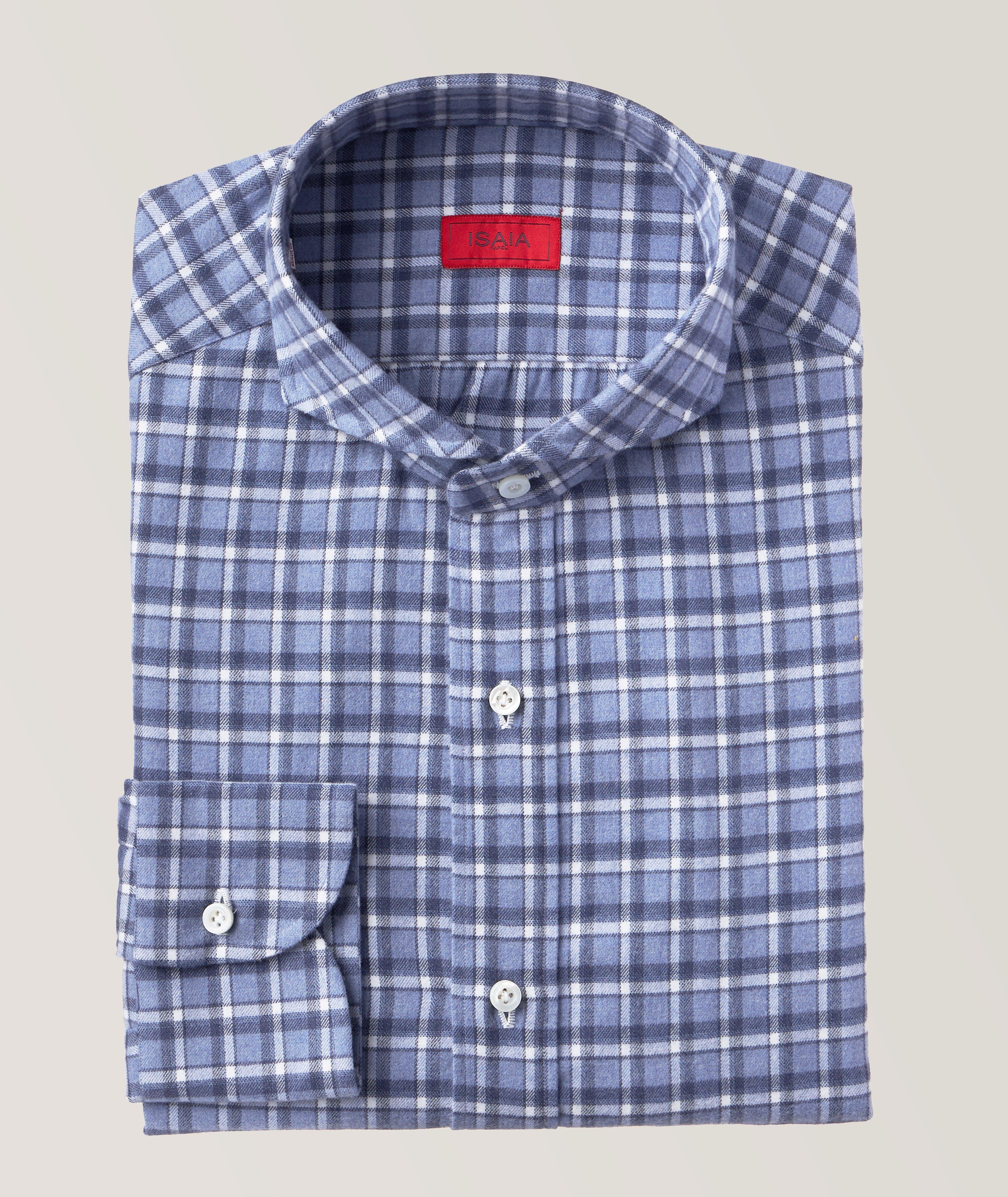 Red and white store checkered dress shirt