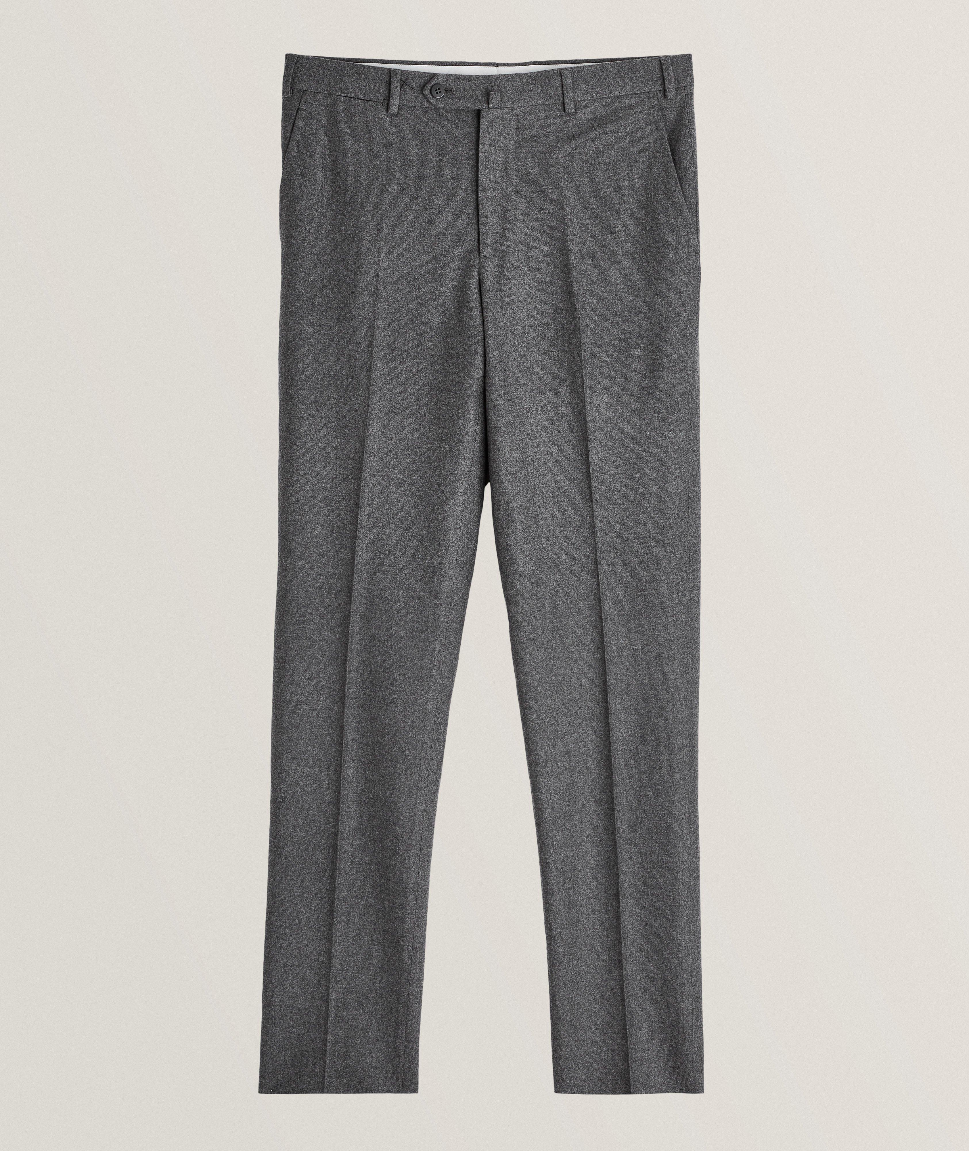 Isaia Flannel Stretch Wool-Cashmere Blend Pants