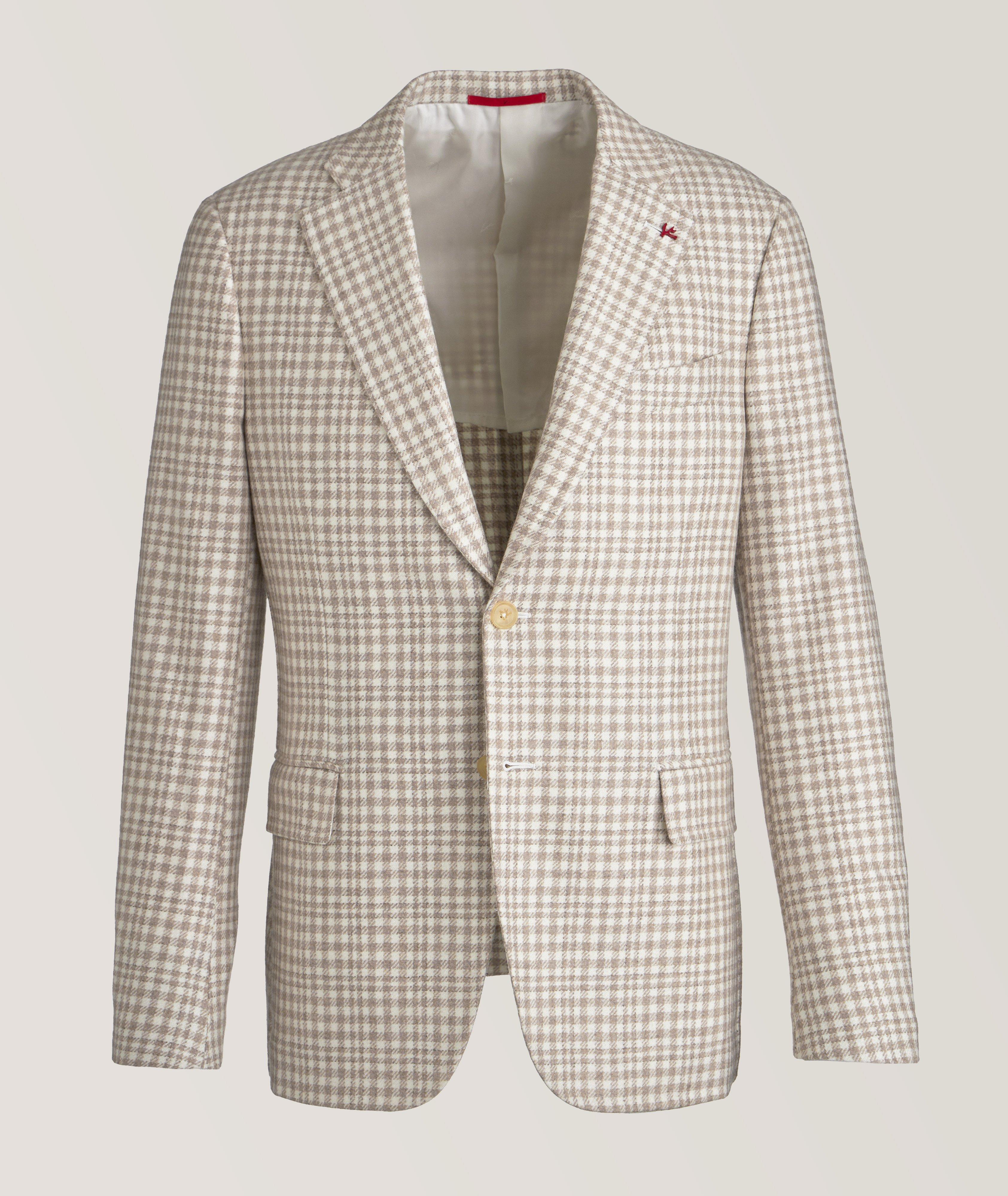 Isaia Capri Gingham Check Wool Sport Jacket Sport Jackets