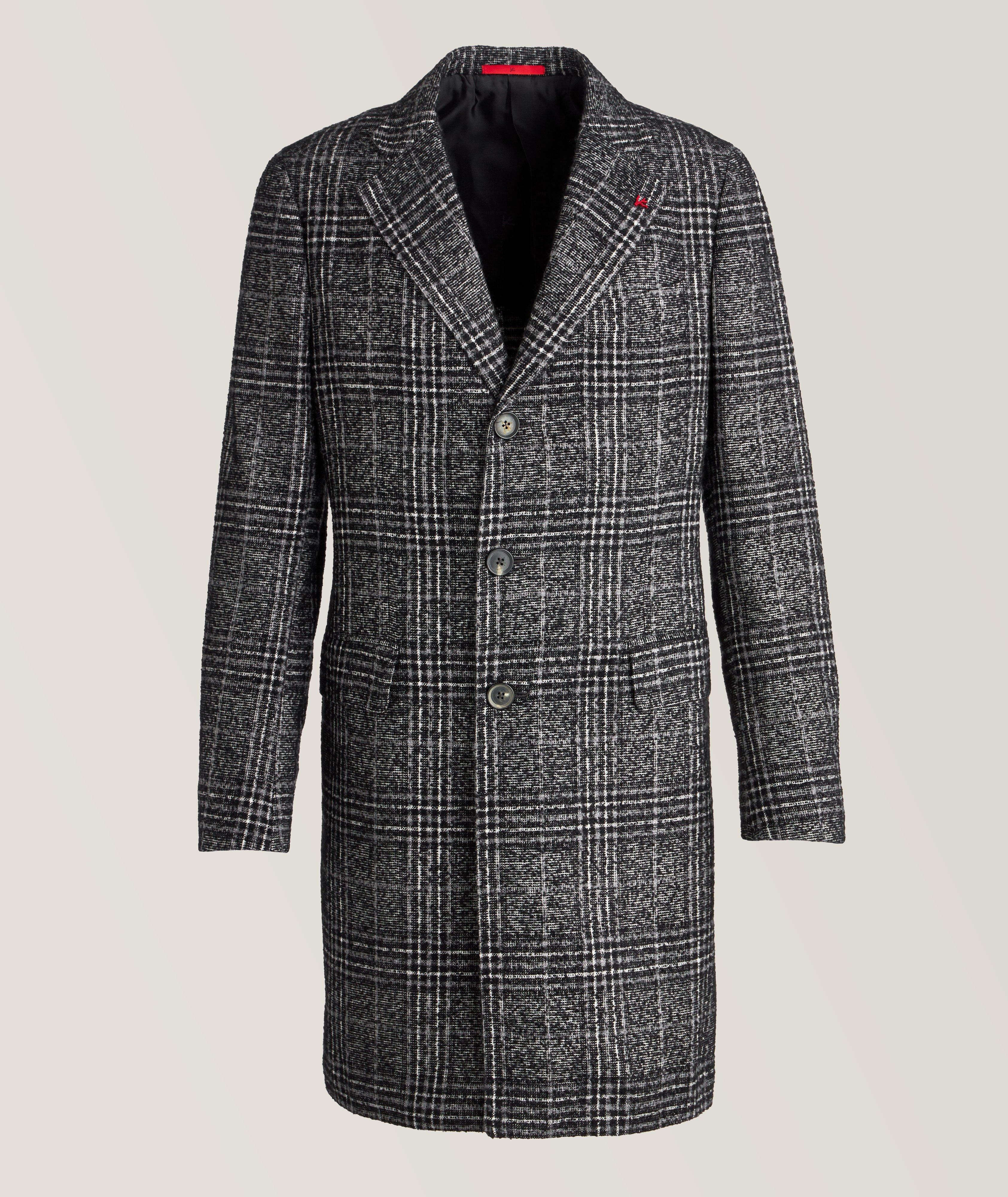 Large Plaid Cashmere-Silk Overcoat  image 0