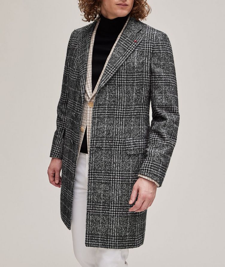 Large Plaid Cashmere-Silk Overcoat  image 1