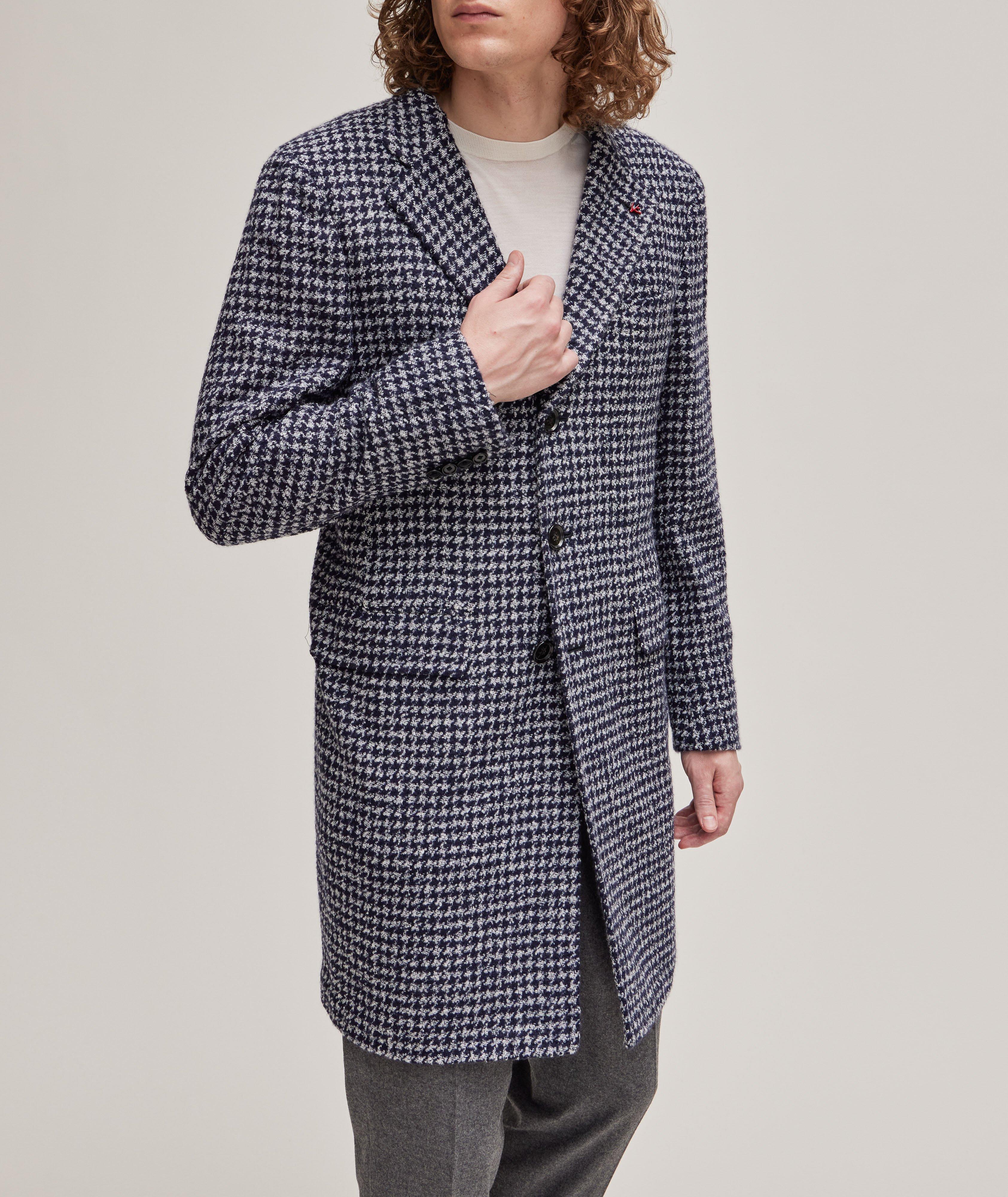 Houndstooth Cashmere-Silk Overcoat  image 1