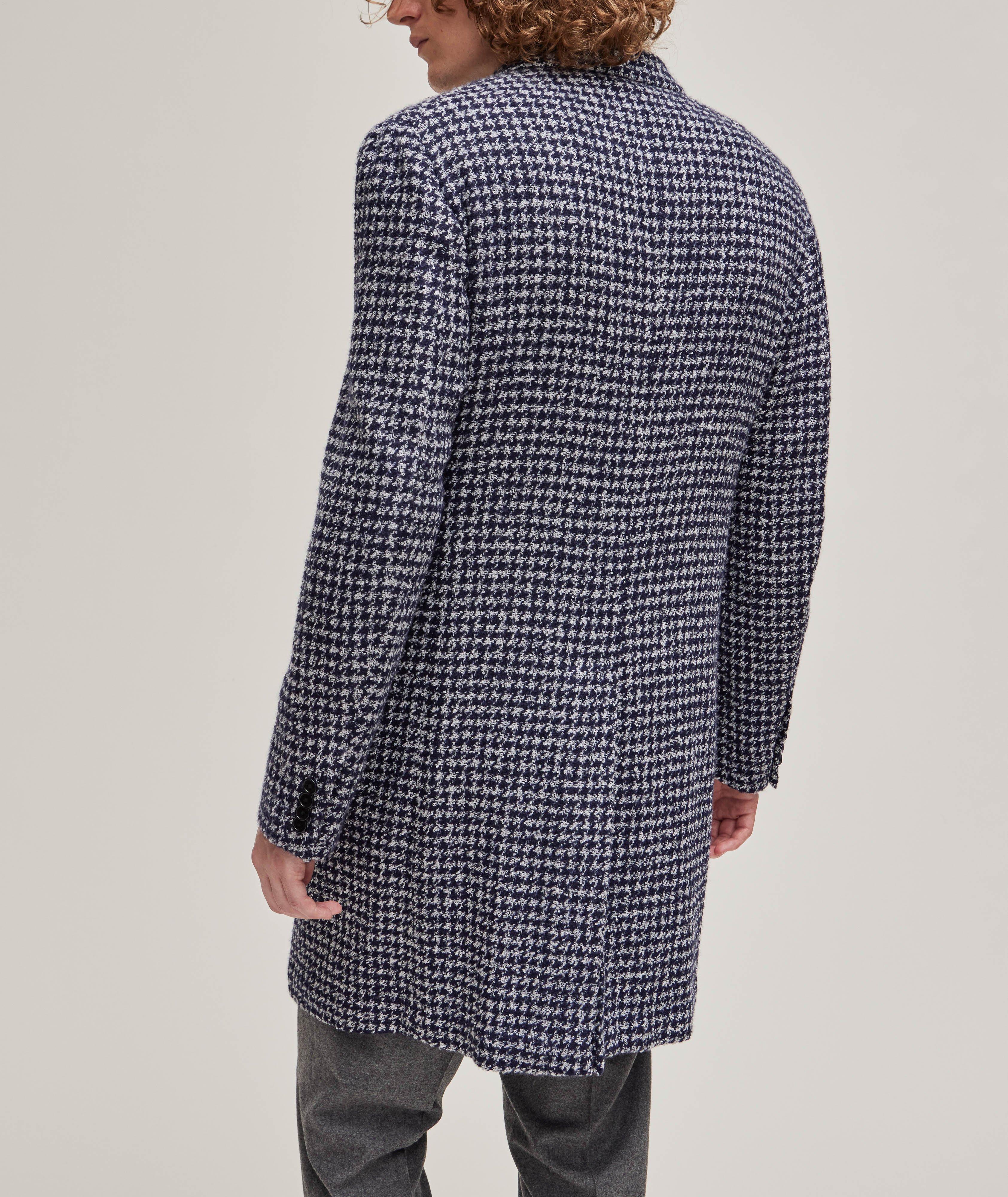 Houndstooth Cashmere-Silk Overcoat  image 2