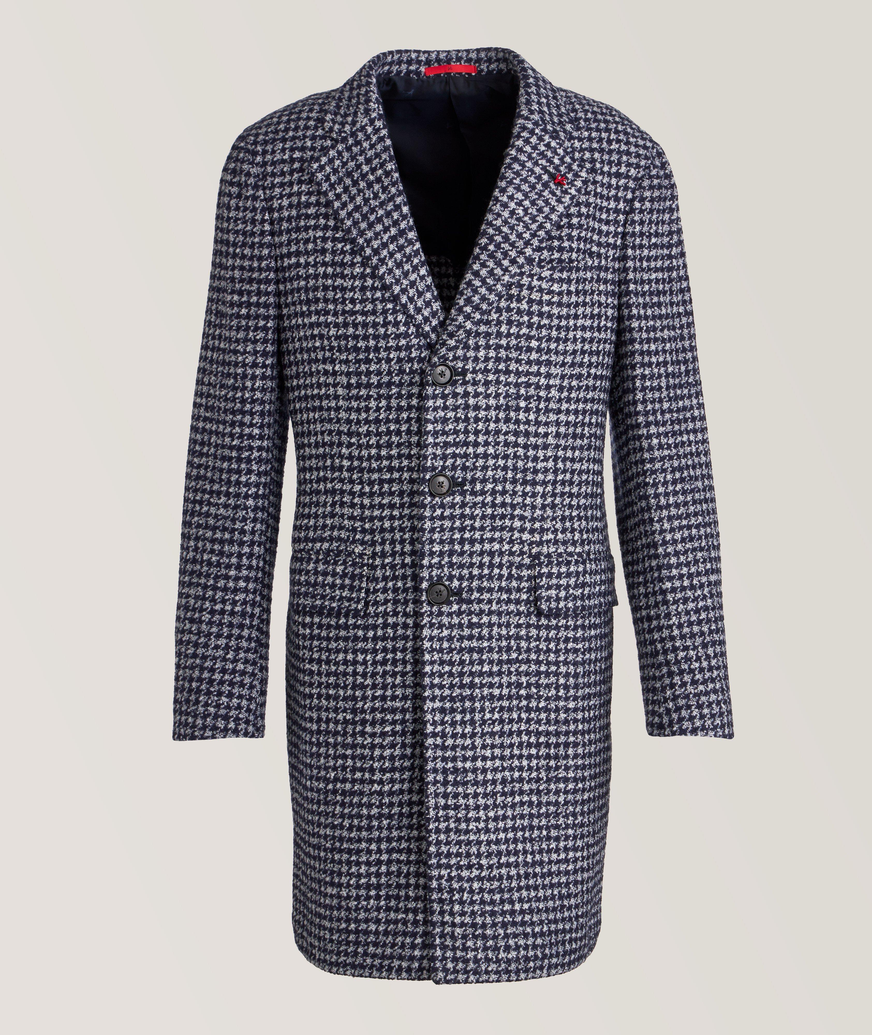 Houndstooth Cashmere-Silk Overcoat  image 0