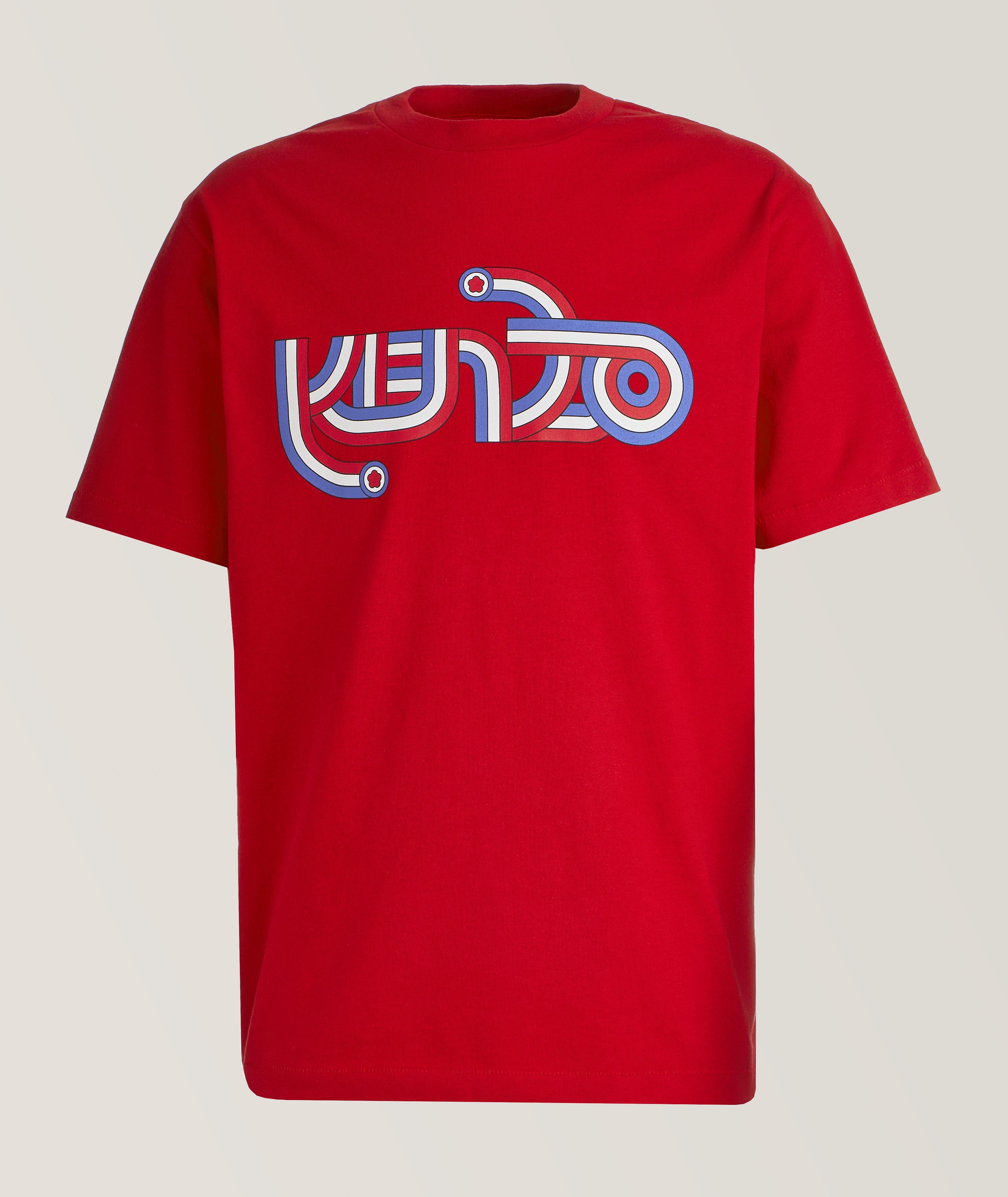 Kenzo Retro Logo Cotton Crewneck T-Shirt