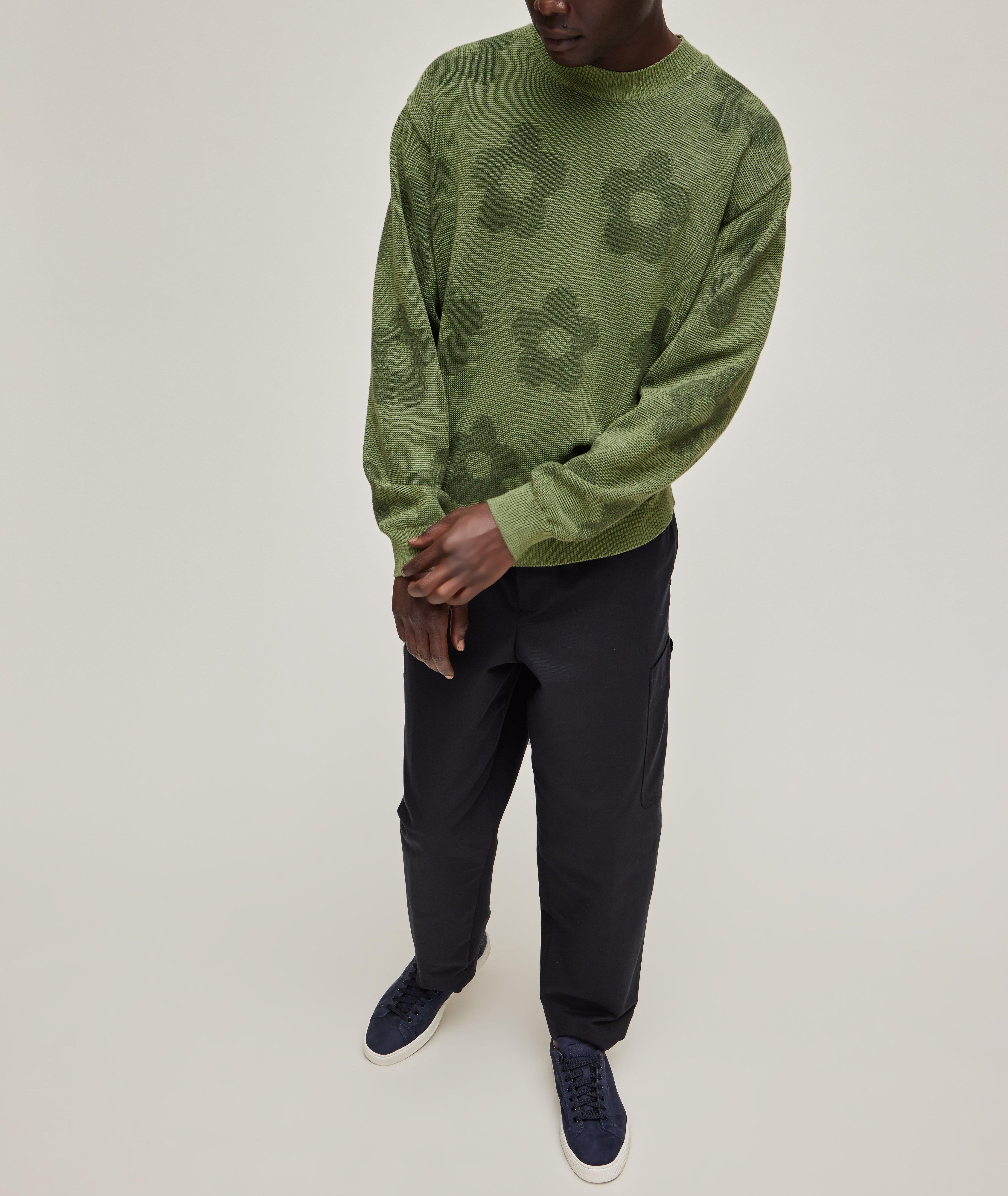 All-Over Floral Camouflage Cotton Knitted Sweater  image 3