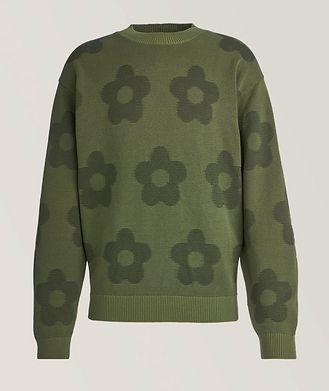 Kenzo Allover Floral Camouflage Cotton Knitted Sweater 