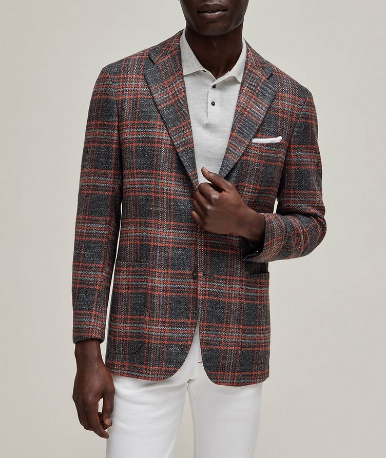 Plaid Cashmere, Virgin Wool & Silk Blend Sport Jacket image 1