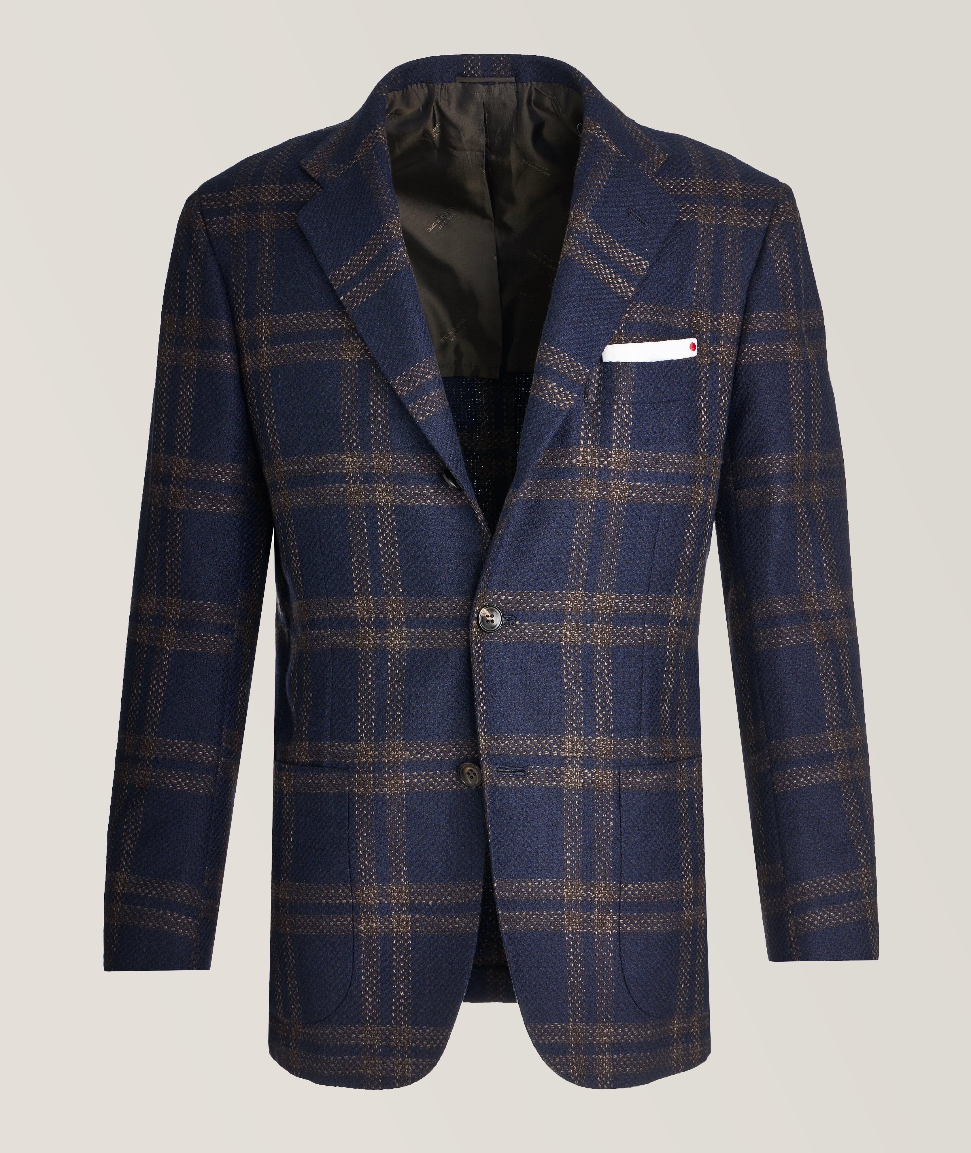 Checkered Cashmere, Virgin Wool & Silk Blend Sport Jacket image 0