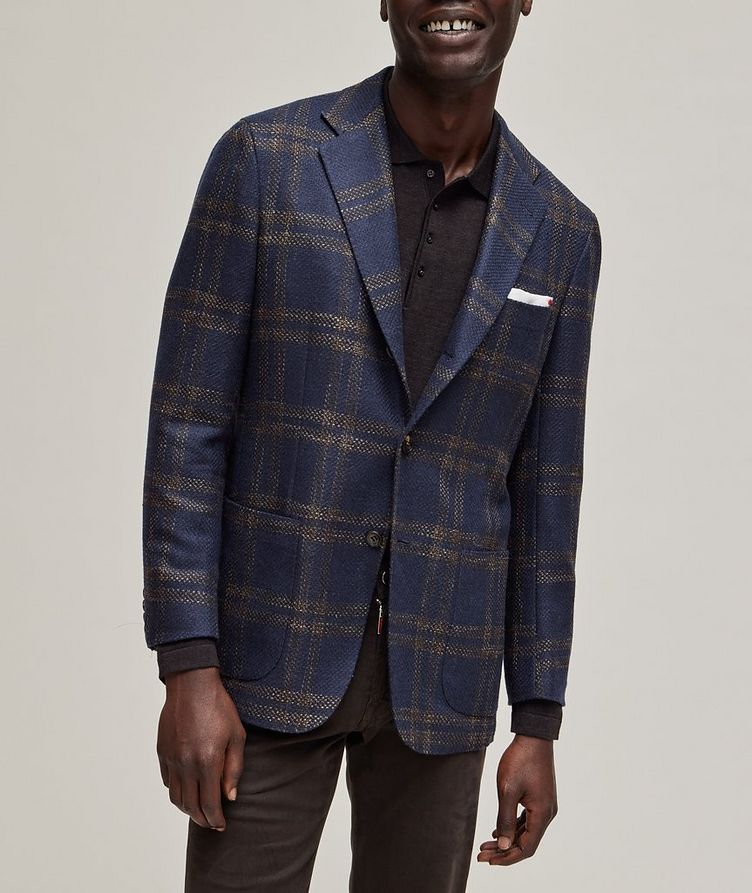 Checkered Cashmere, Virgin Wool & Silk Blend Sport Jacket image 1