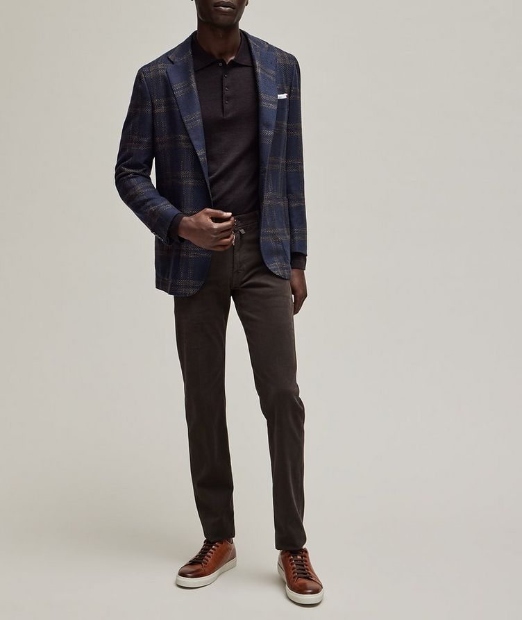 Checkered Cashmere, Virgin Wool & Silk Blend Sport Jacket image 3