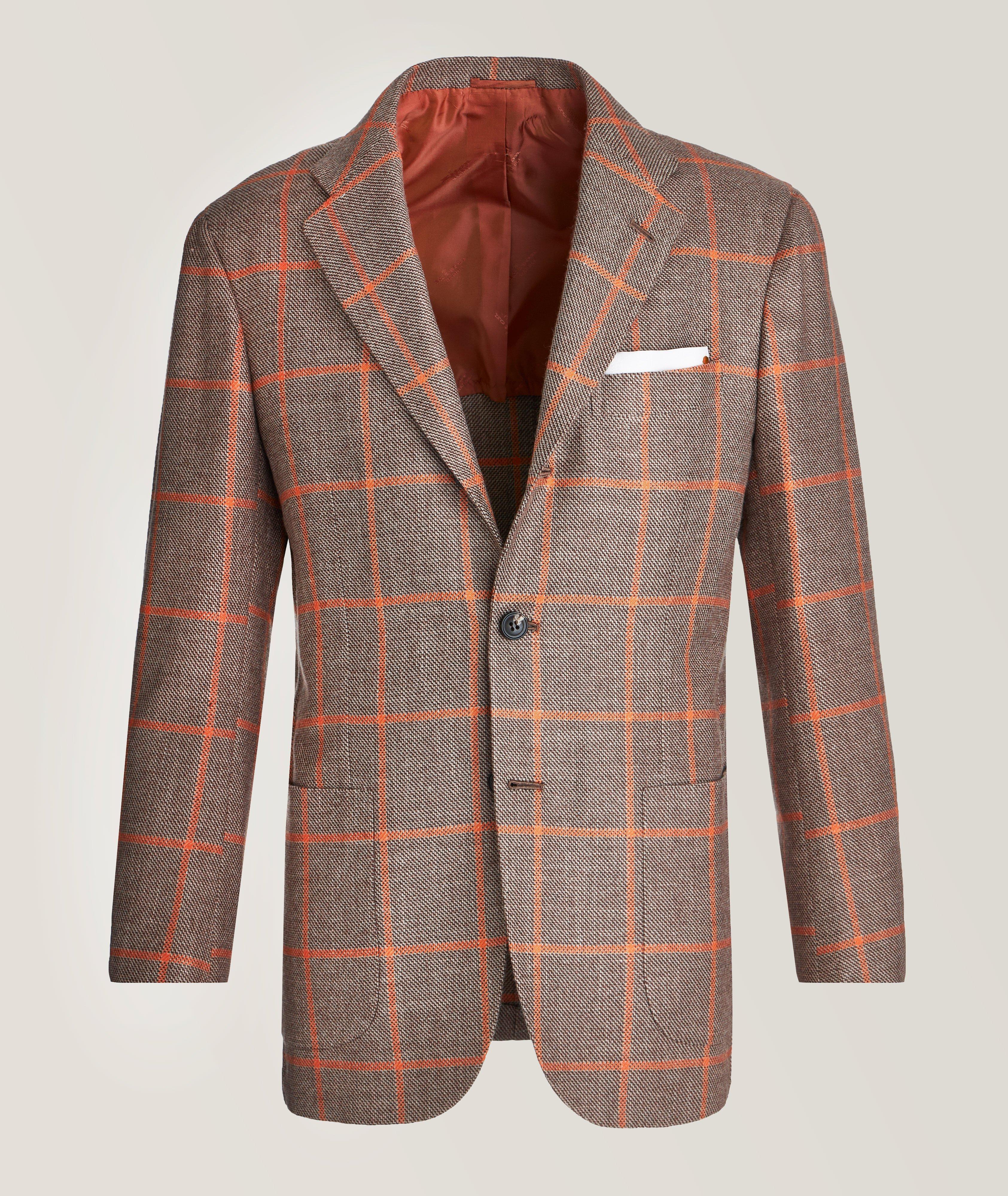 Windowpane Cashmere Silk-Blend Sport Jacket image 0