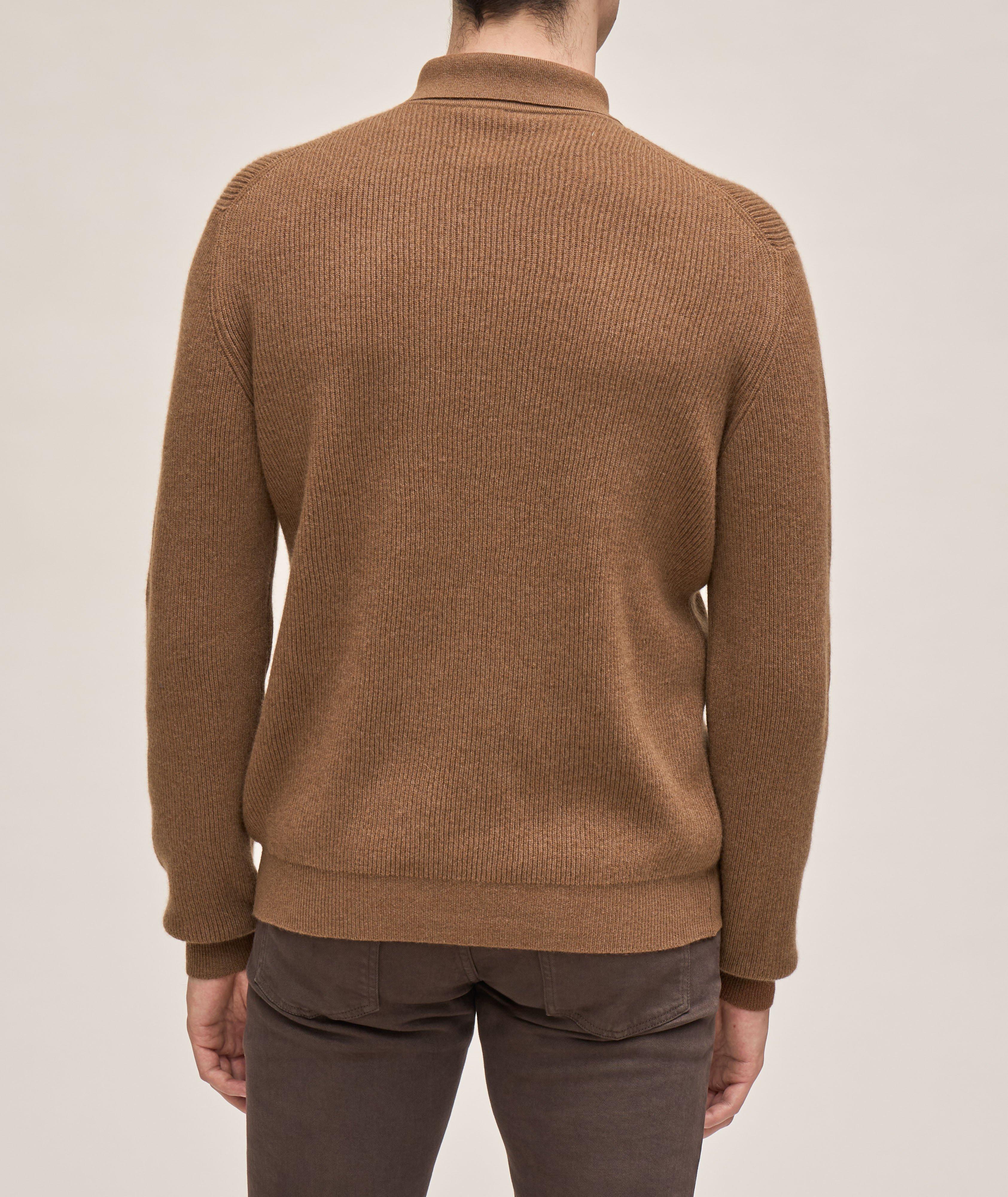 Cashmere Ribbed Knitted Polo image 2