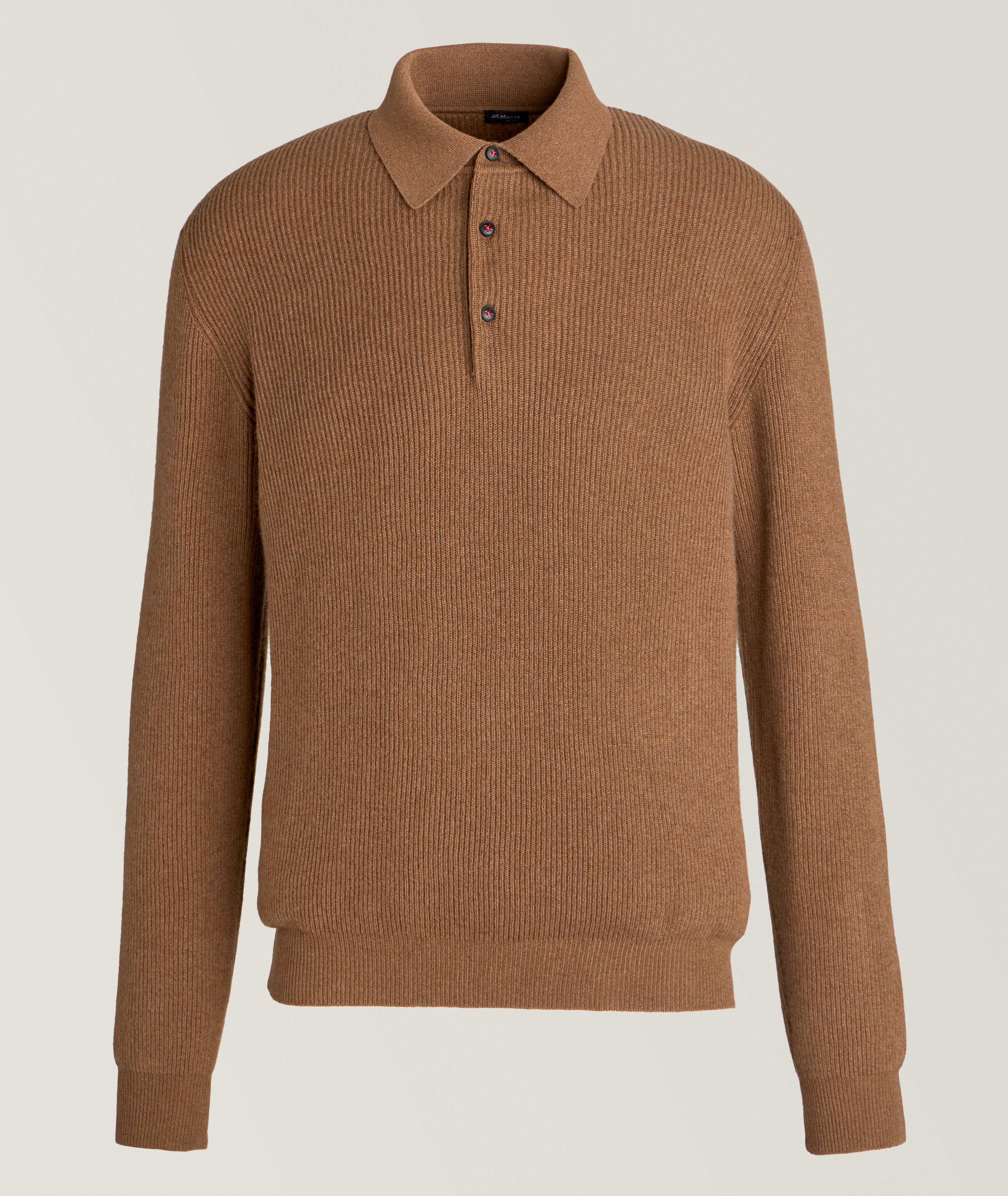 Cashmere Ribbed Knitted Polo image 0