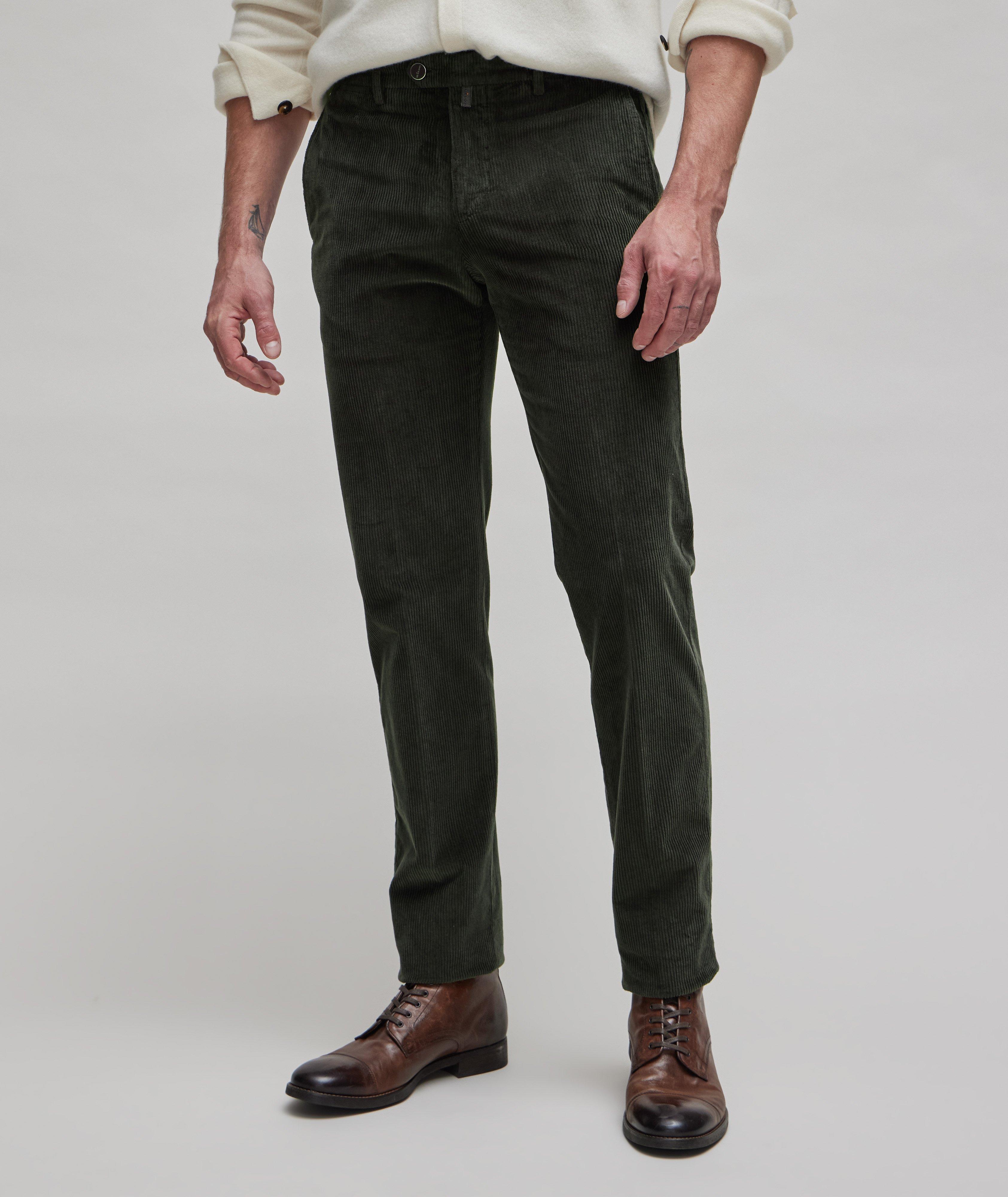 Cotton-blend corduroy bootcut pants