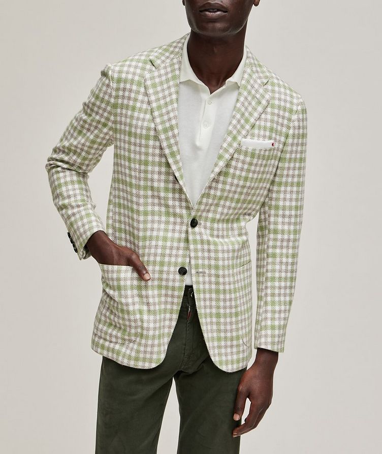 Gingham Cashmere, Virgin Wool & Silk Blend Sport Jacket image 1