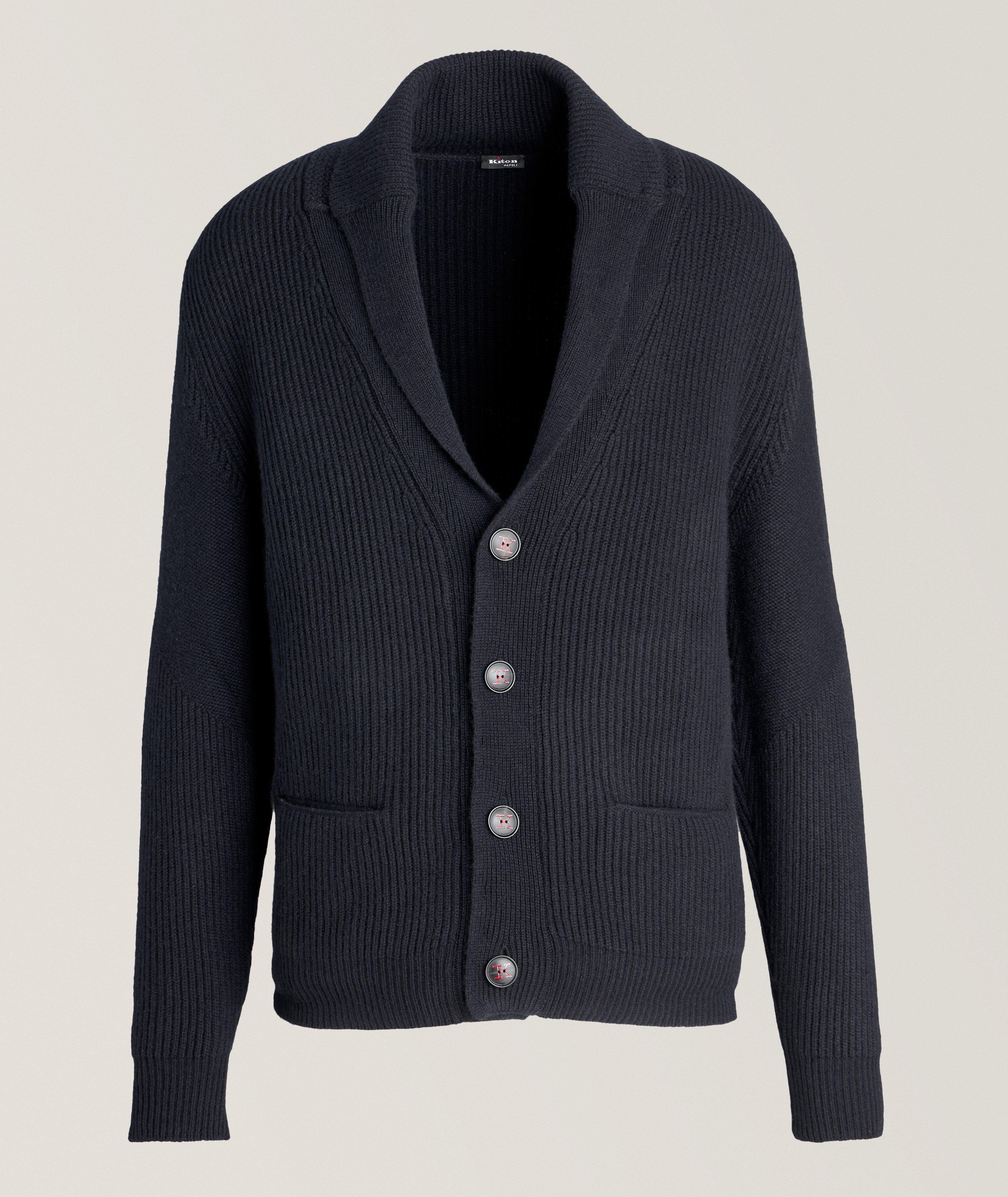 Kiton Cardigan en tricot côtelé de laine