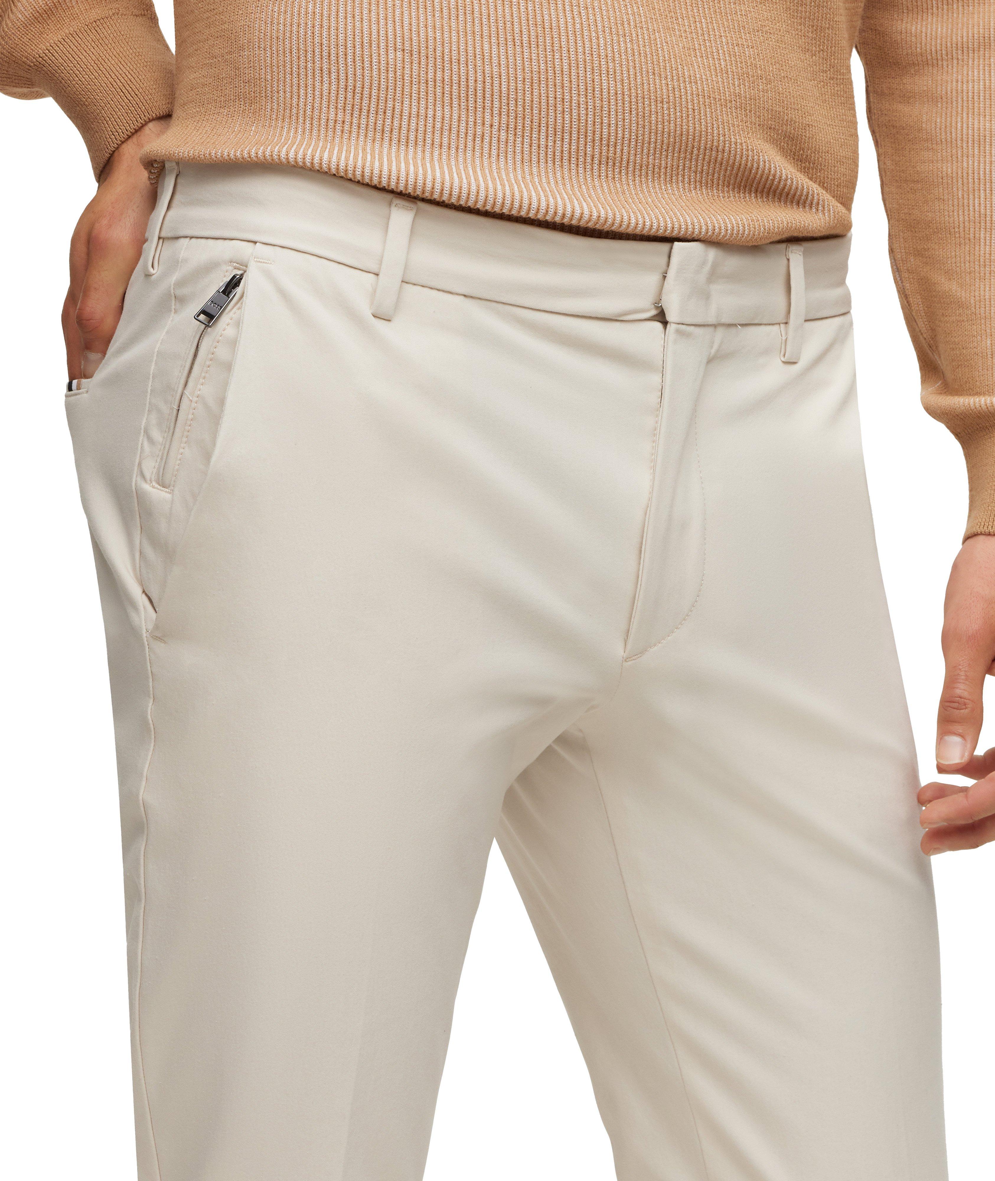 Slim-Fit Cotton Blend Trousers image 4