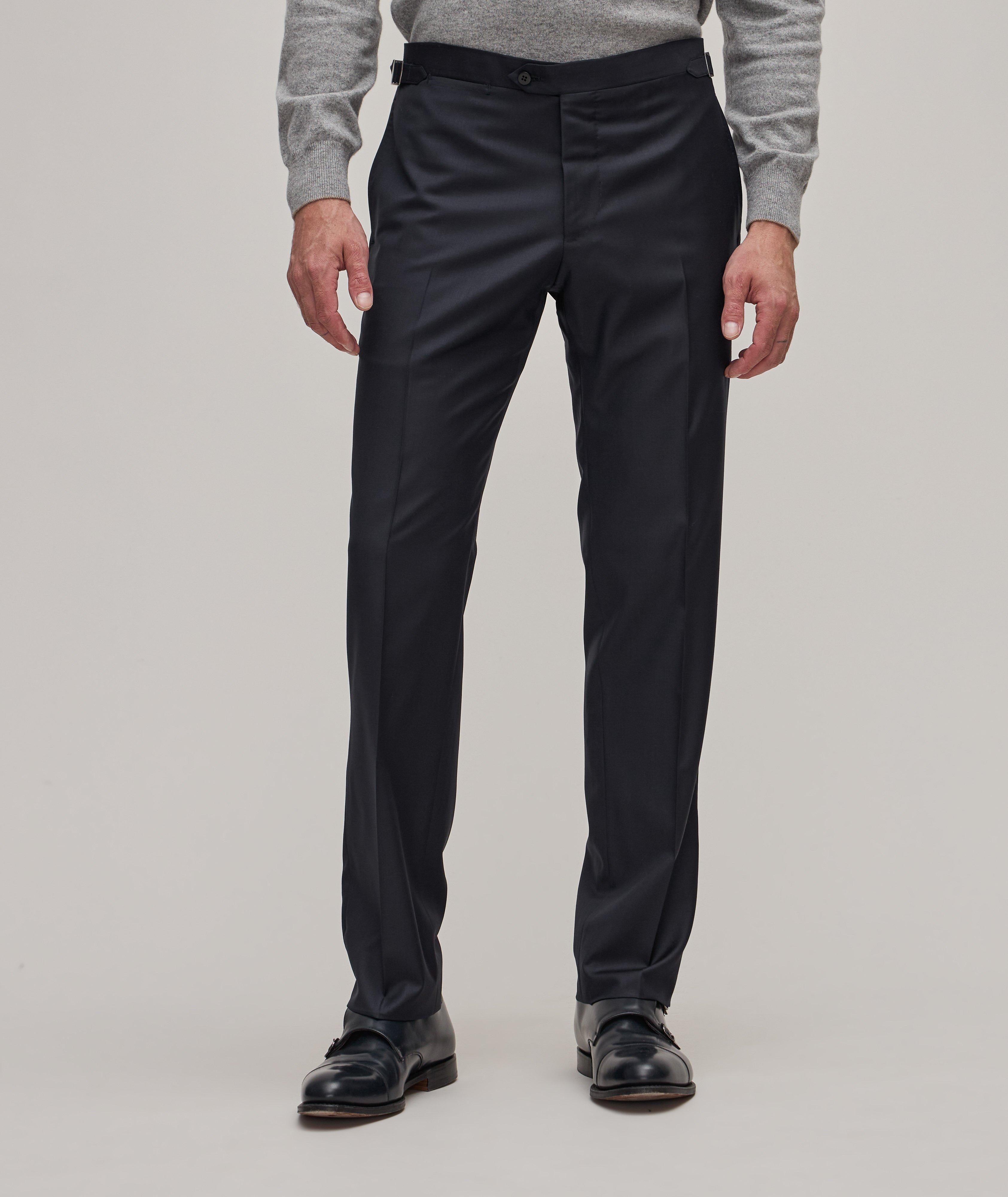 Tuxedo Pants BLACK All Wool NON PLEATED Trousers - Tuxedos Online