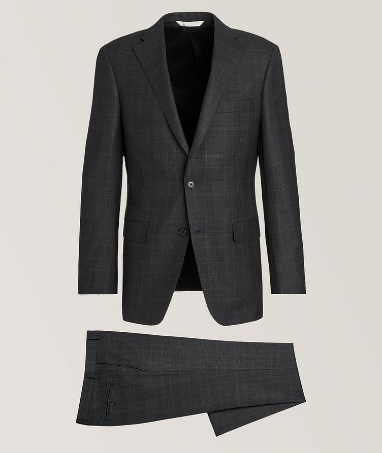 Cosmo Tonal Plaid Stretch Wool-Silk Suit image 0