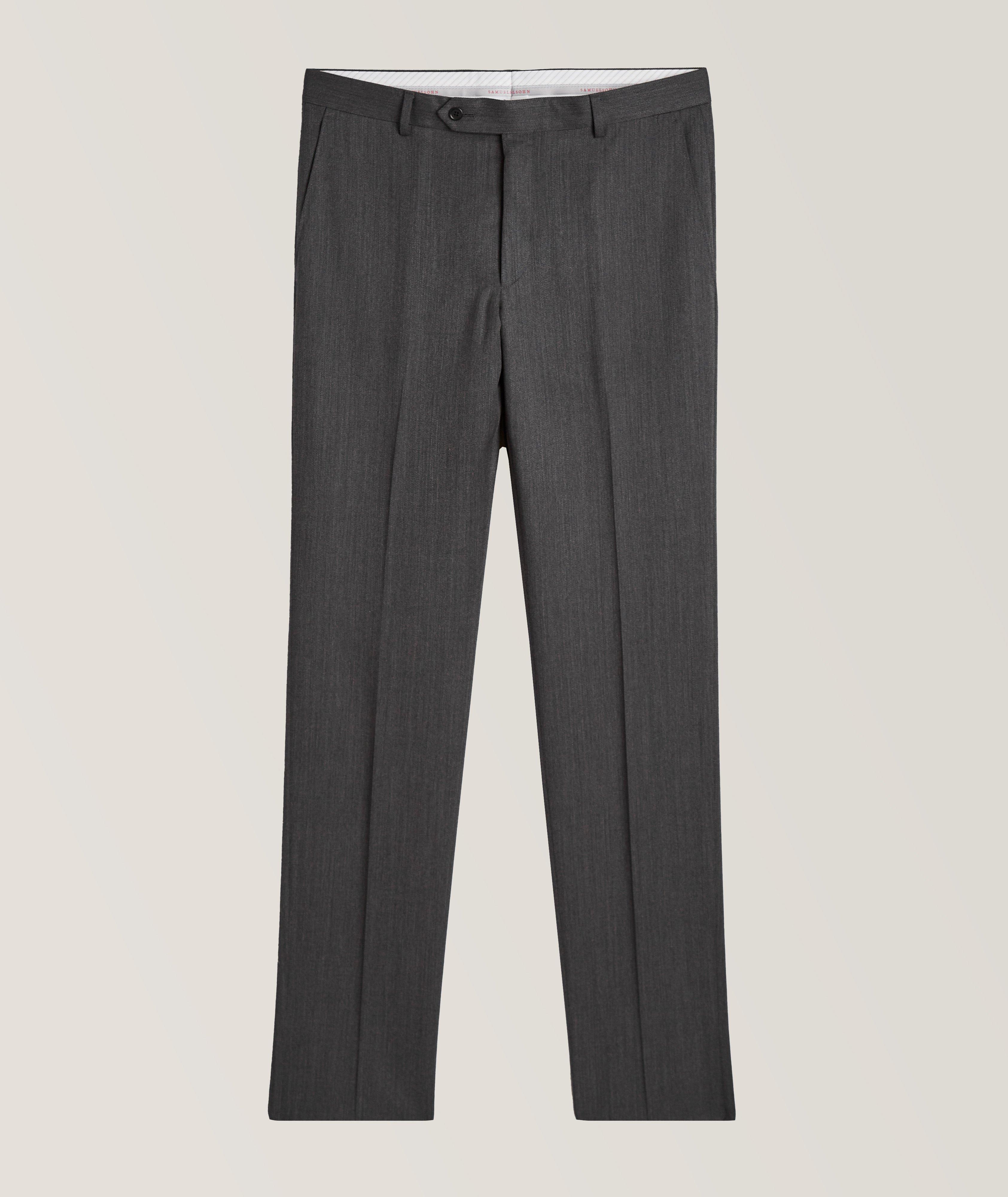 Samuelsohn Super 110s Herringbone Stretch-Wool Blend Dress Pants, Dress  Pants