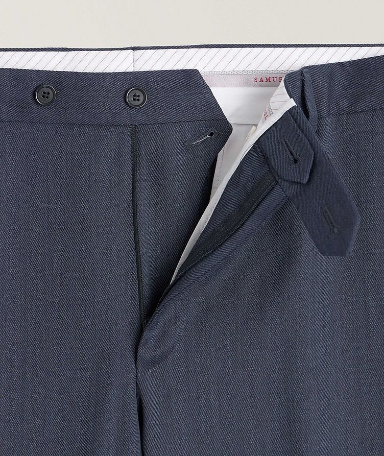 Super 110s Herringbone Stretch-Wool Blend Dress Pants image 1