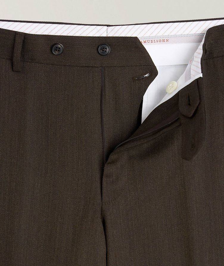 Herringbone Twill Wool-Blend Dress Pants image 1