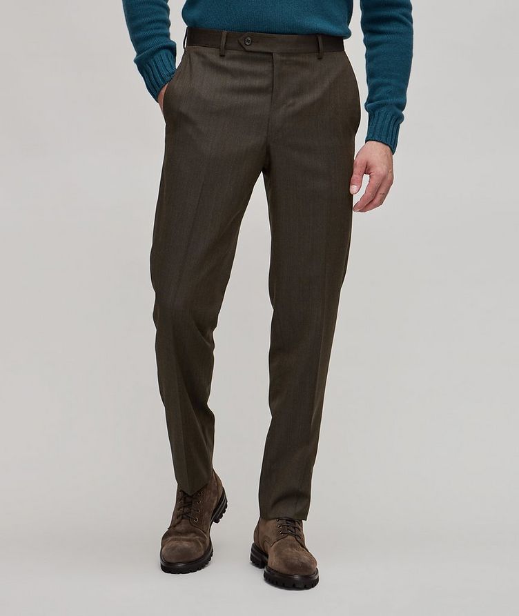 Pantalon habillé en lainage à motif de chevrons image 2