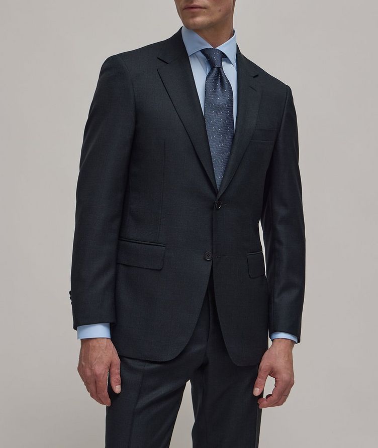 Contemporary-Fit Tonal Check Pattern Wool Suit image 1