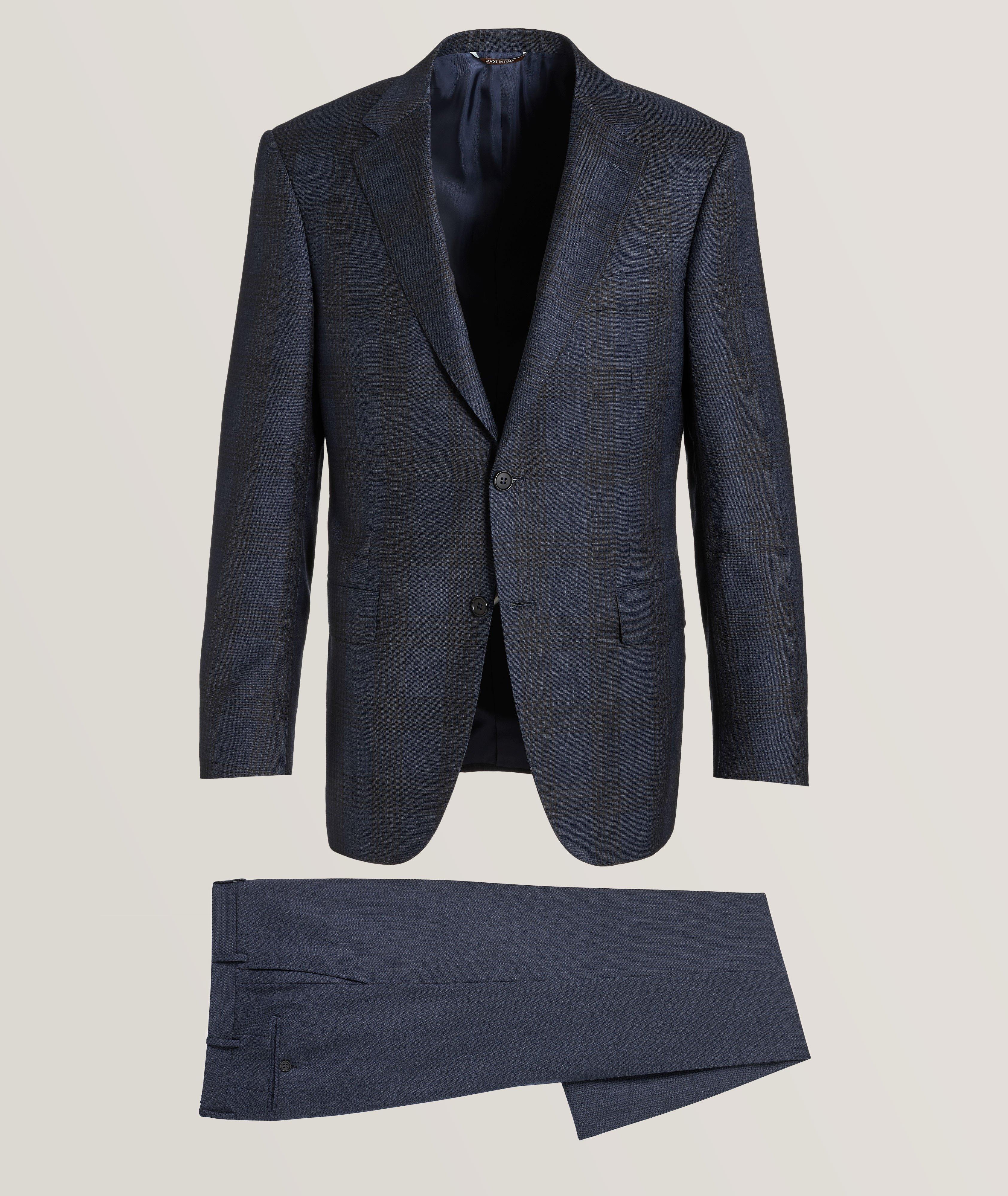 Regular-Fit Checked Wool Suit image 0