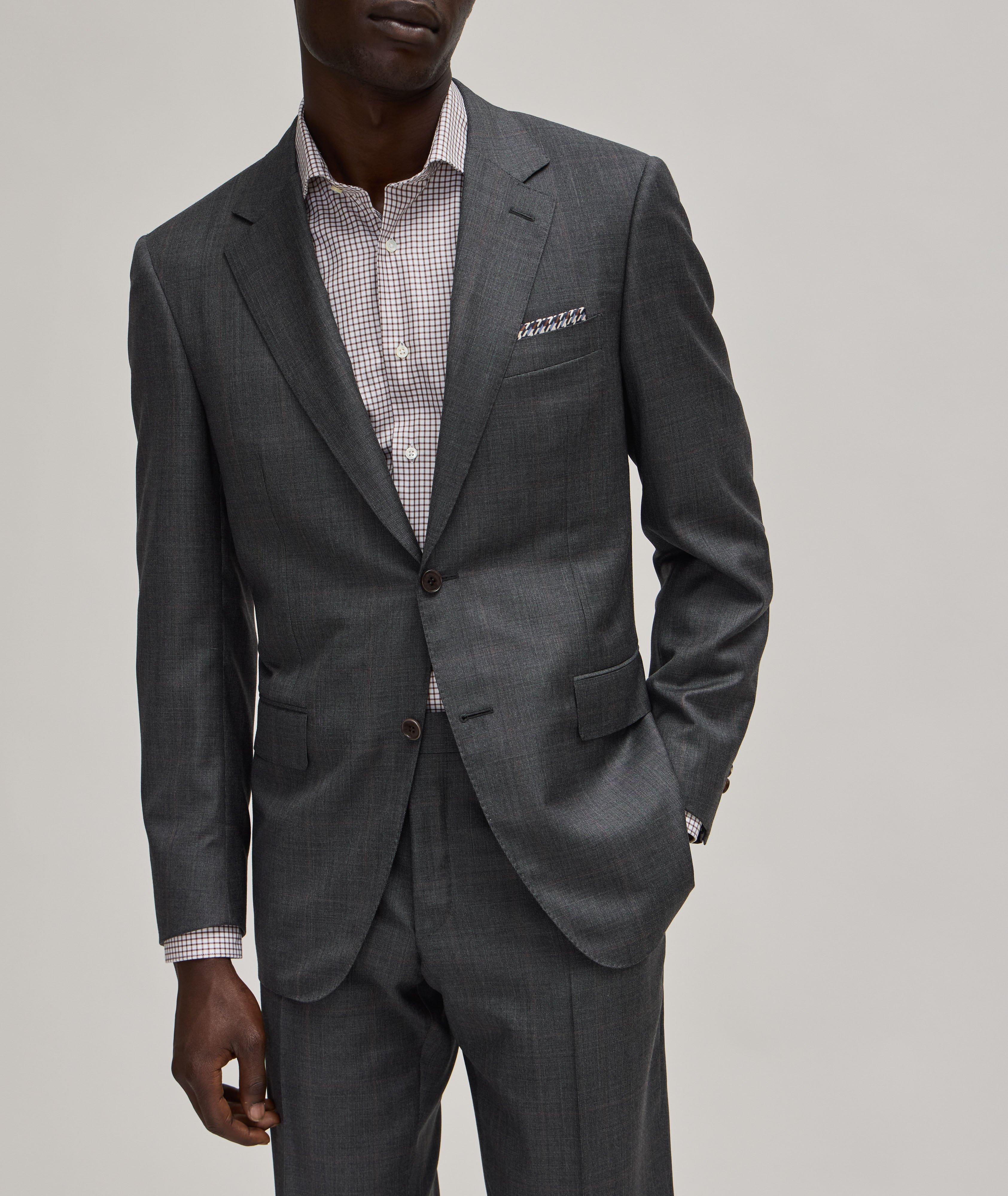 Contemporary-Fit Checkered Wool Suit  image 1