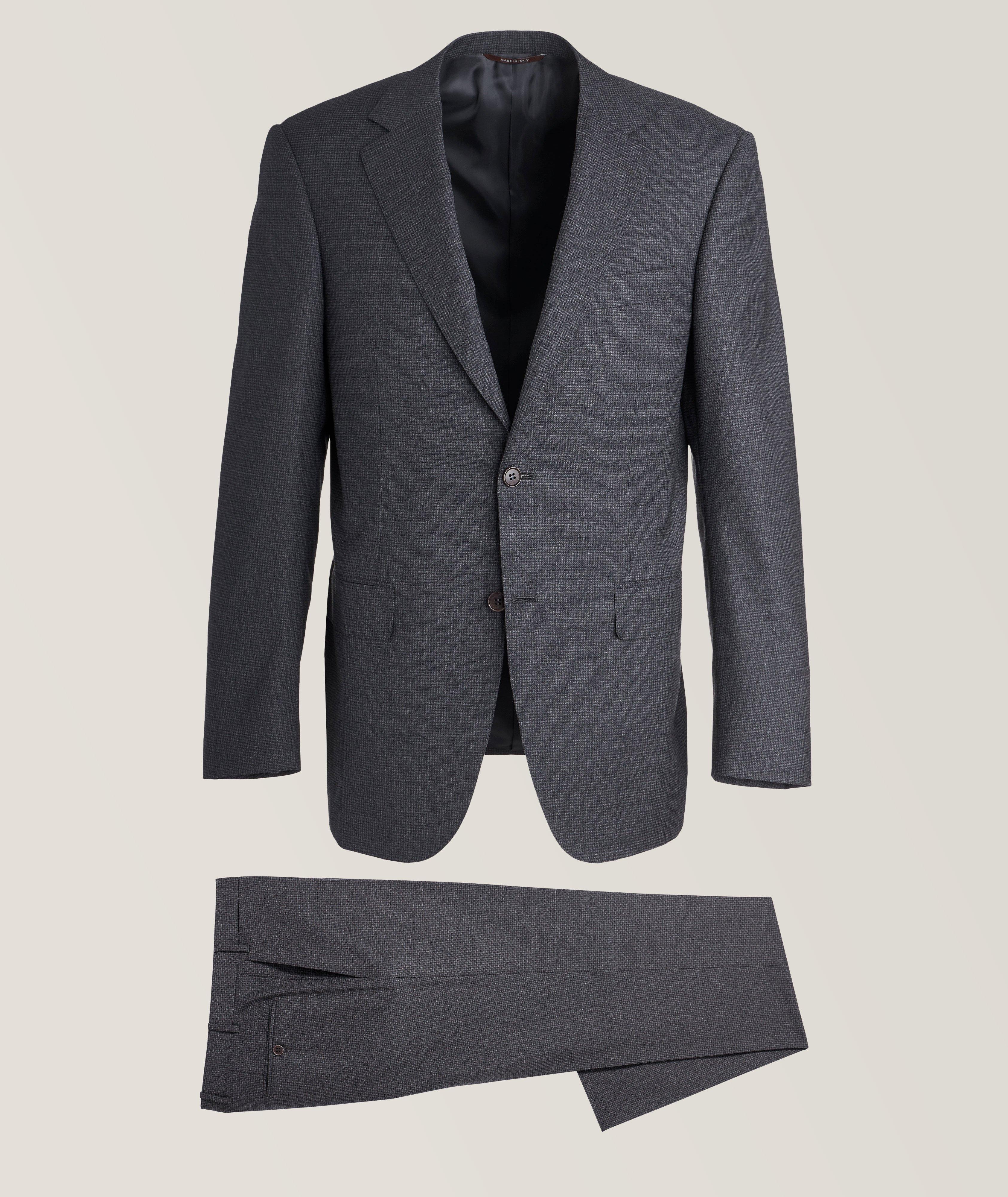 Contemporary-Fit Neat Pattern Wool Suit image 0