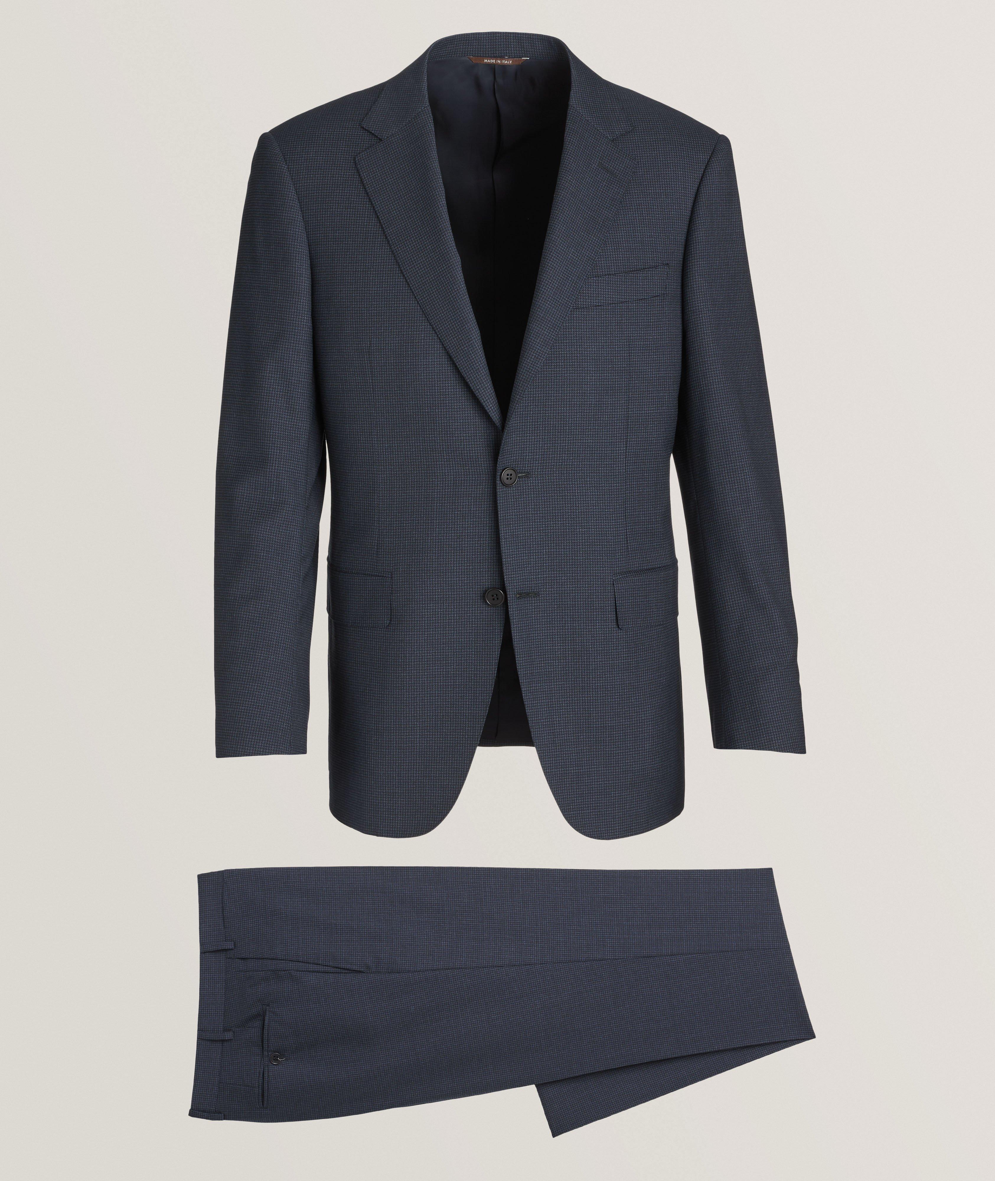 Contemporary-Fit Neat Pattern Wool Suit image 0