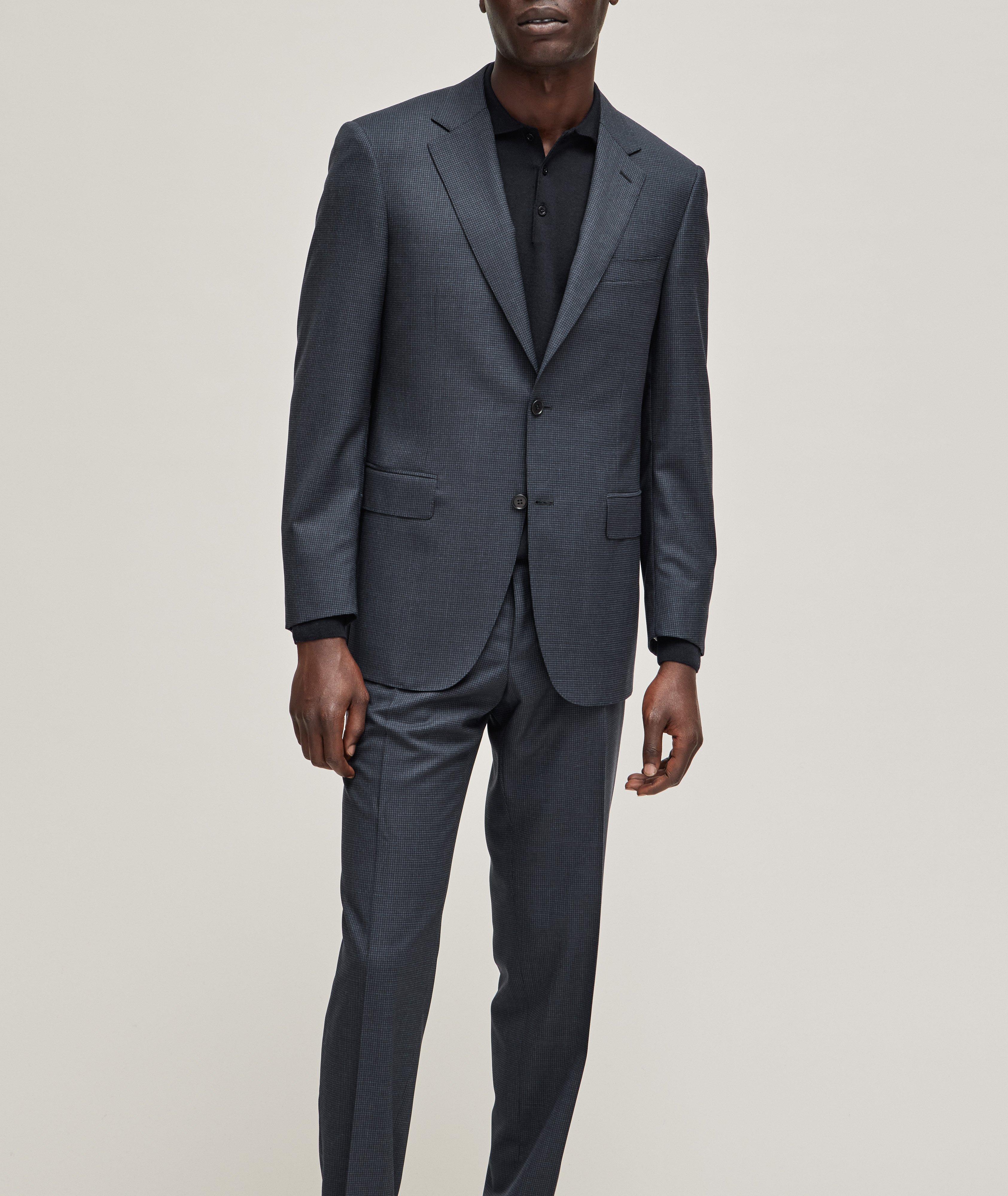Contemporary-Fit Neat Pattern Wool Suit image 1