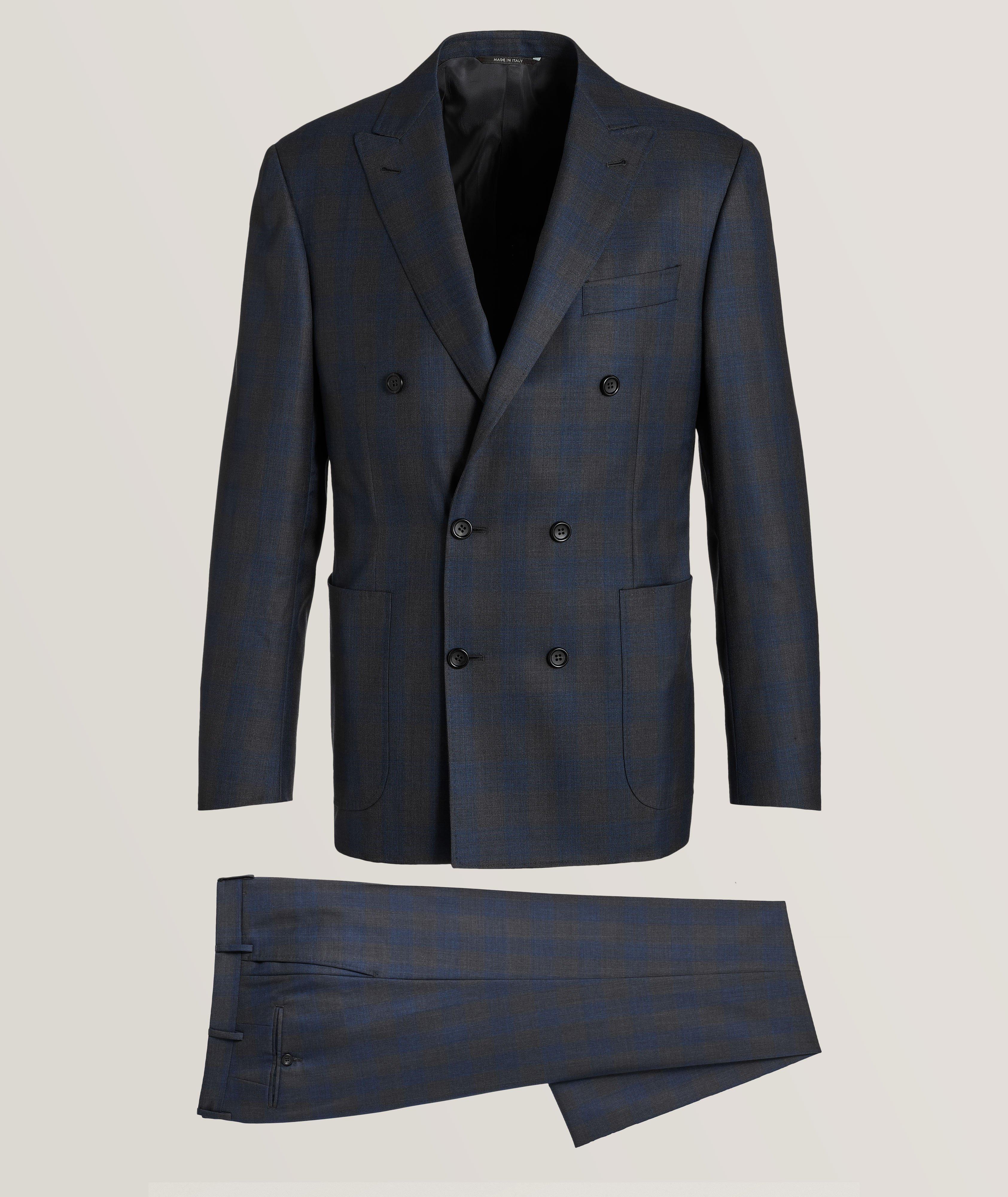 Canali Kei Slim-Fit Windowpane Wool Suit 