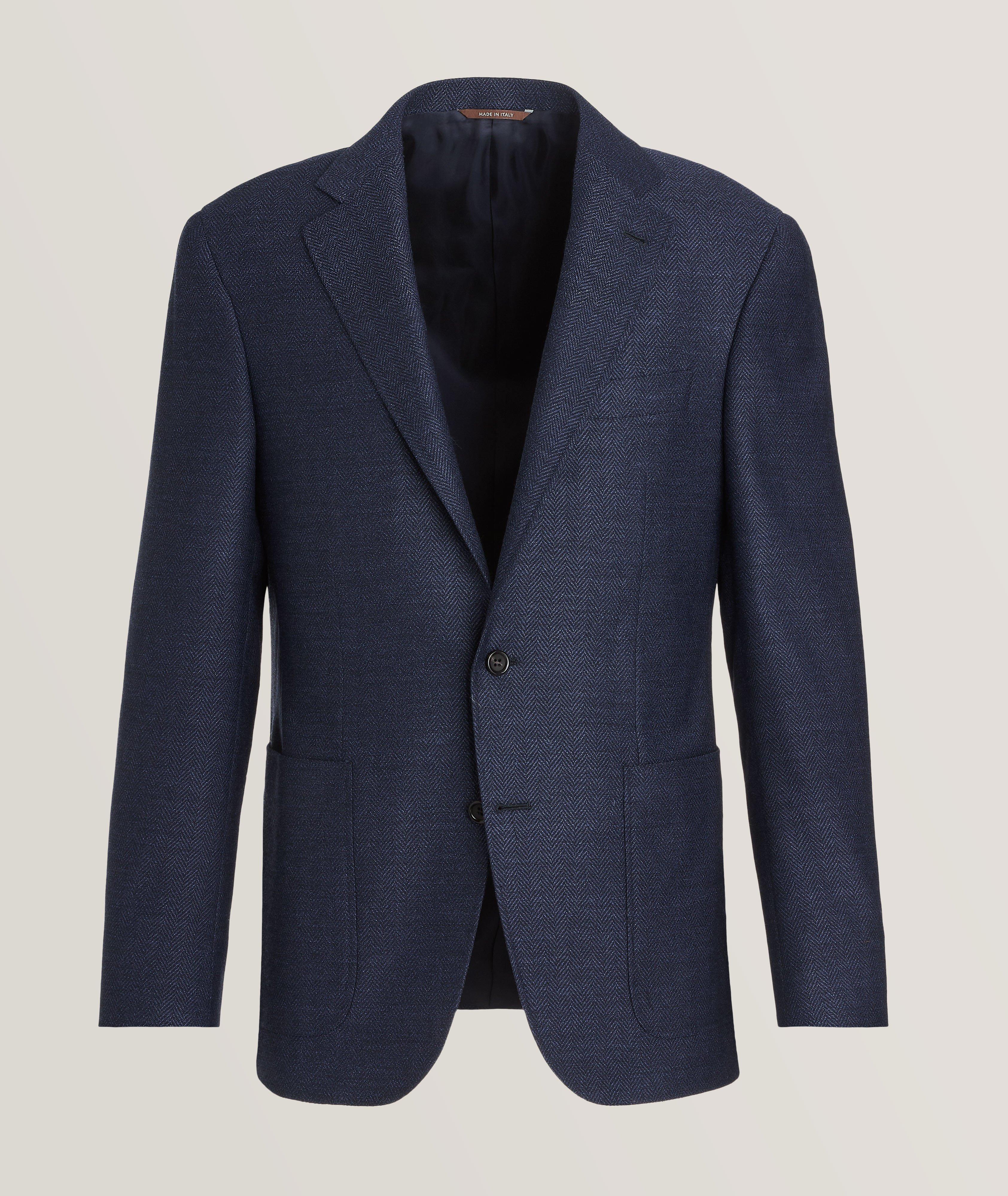 Kei Herringbone Stretch-Wool Sport Jacket  image 0